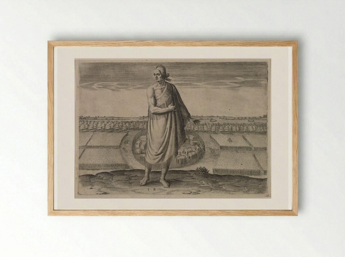 An Aged Man in his Winter Garment - Theodor de Bry - Framed Print Wood