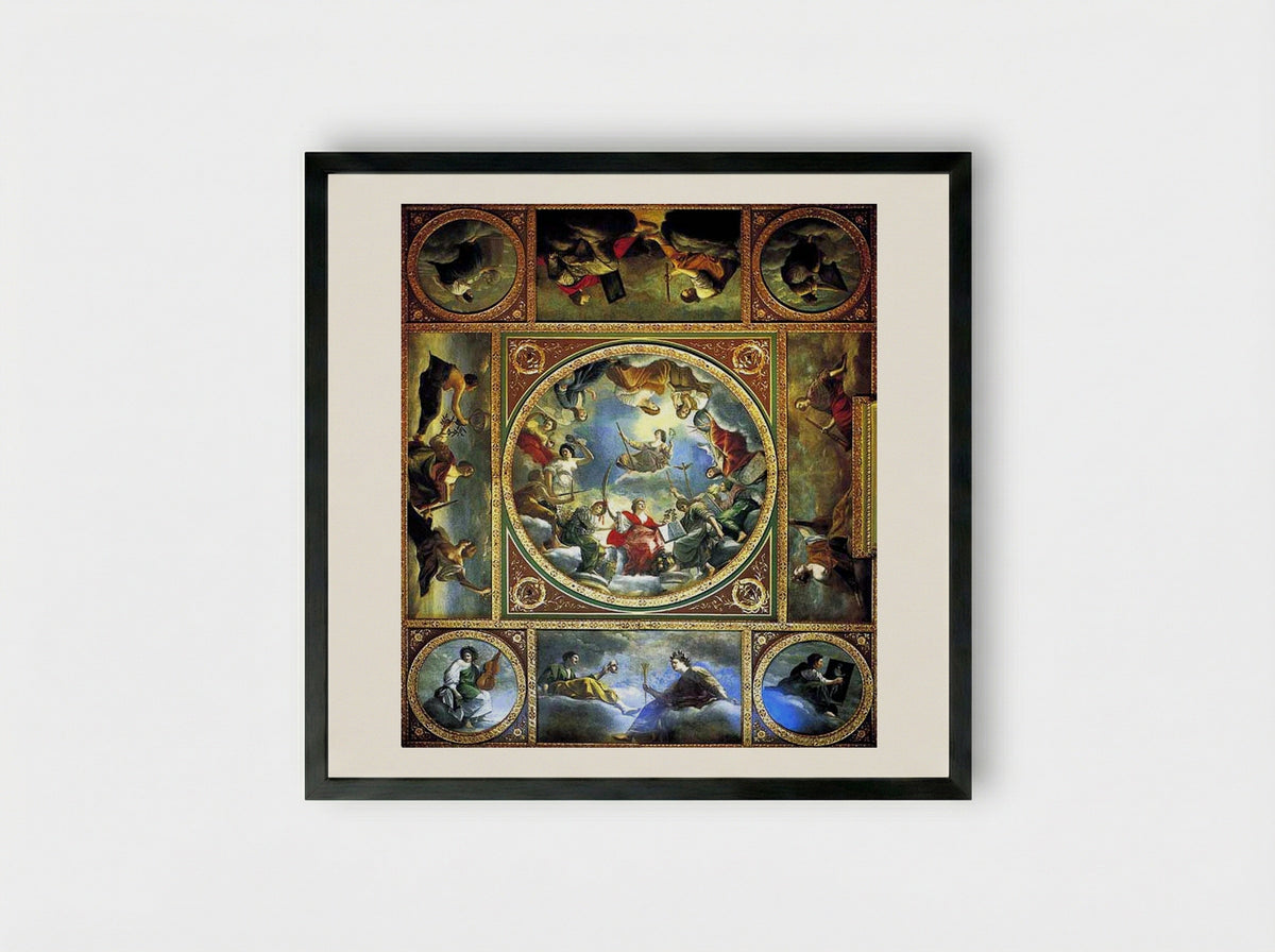 An Allegory of Peace and the Arts under the English Crown - Artemisia Gentileschi - Framed Print Black