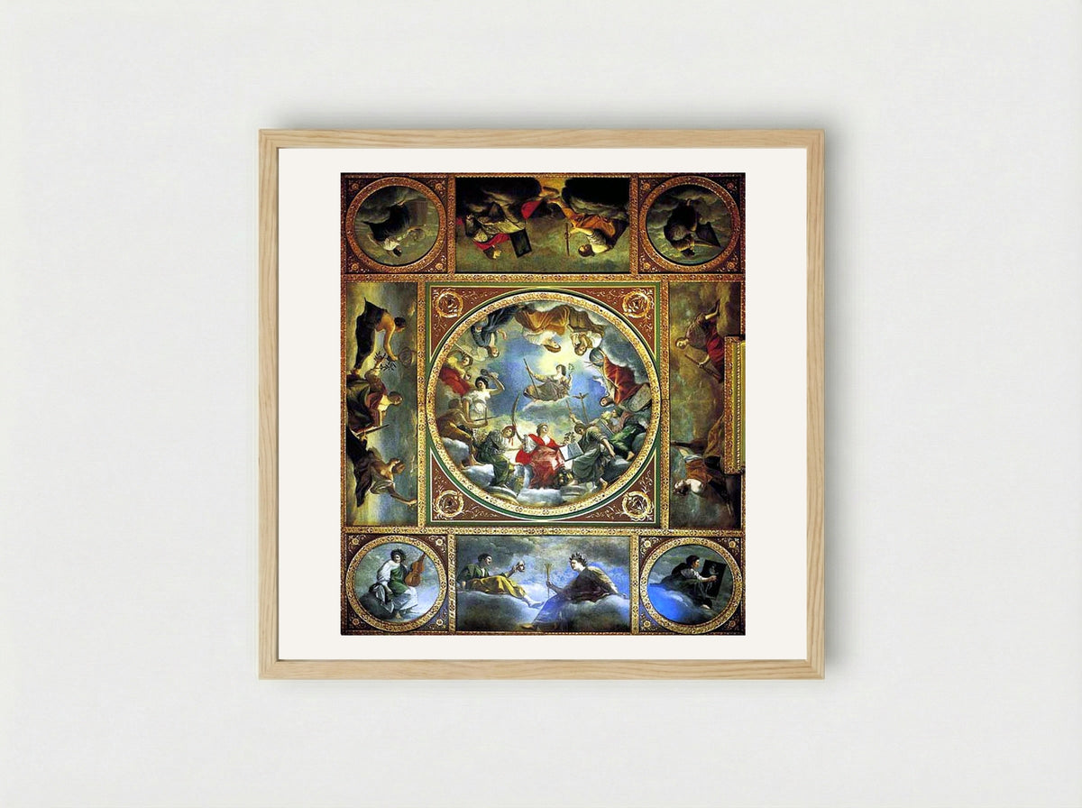 An Allegory of Peace and the Arts under the English Crown - Artemisia Gentileschi - Framed Print Wood