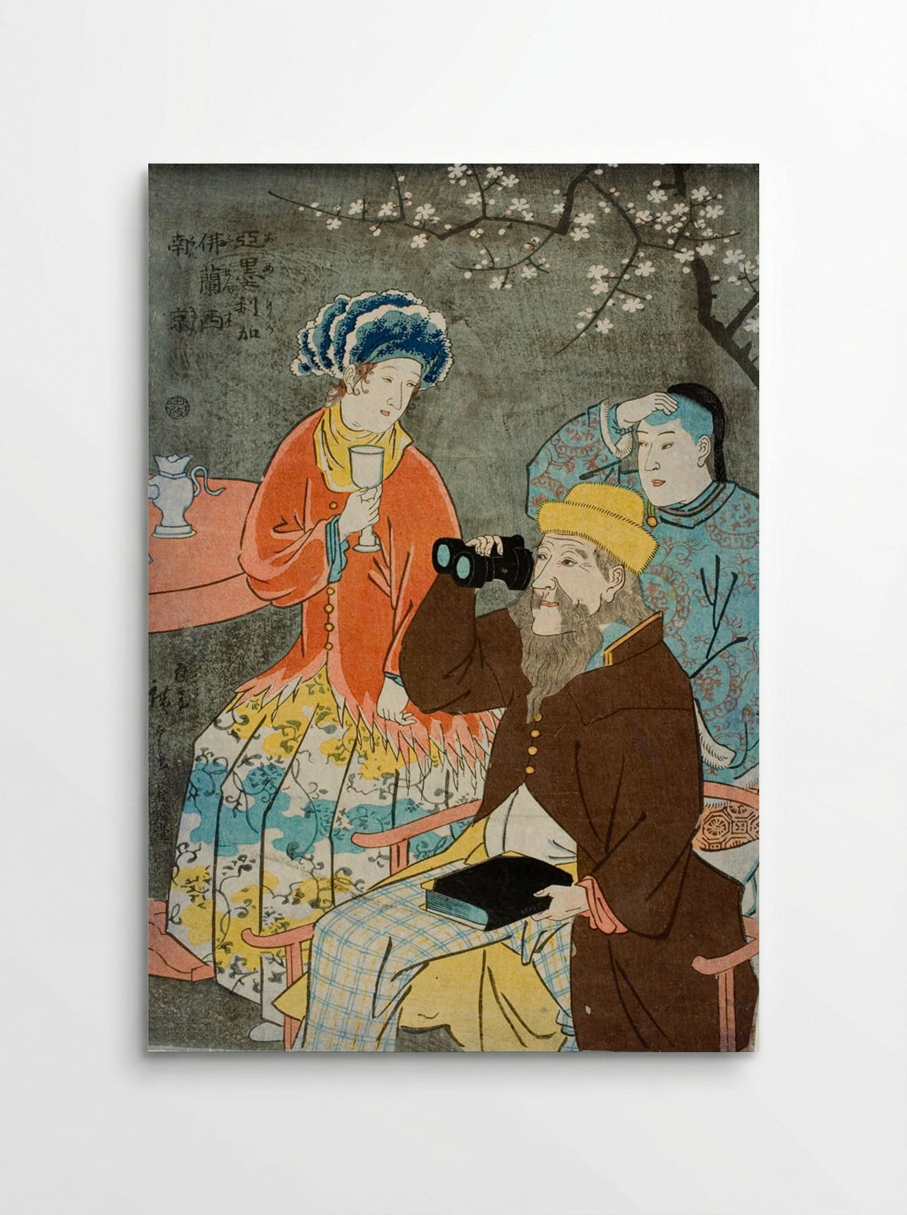 An American, a French Woman, and a Chinese Servant - Utagawa Hiroshige II - Poster