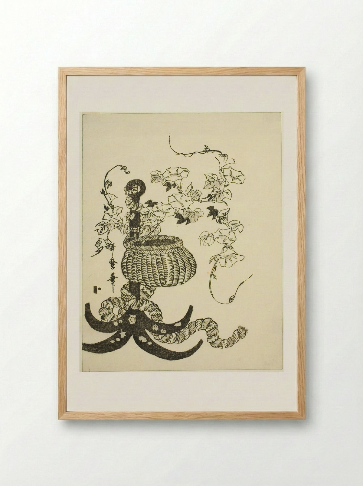 An Arrangement of Morning Glories - Kitagawa Utamaro - Framed Print Wood