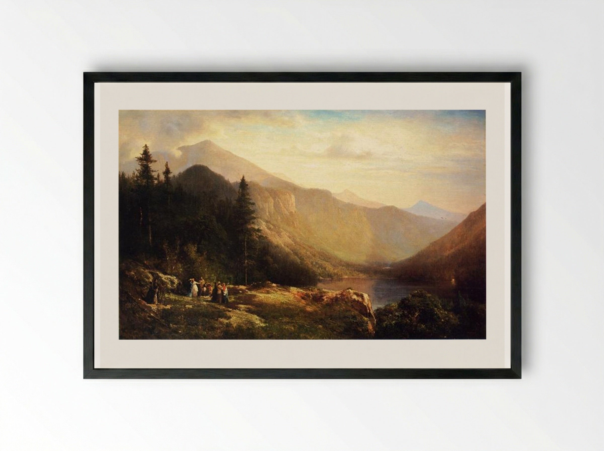 An Artist's View of Mt. Lafayette - Thomas Hill - Framed Print Black
