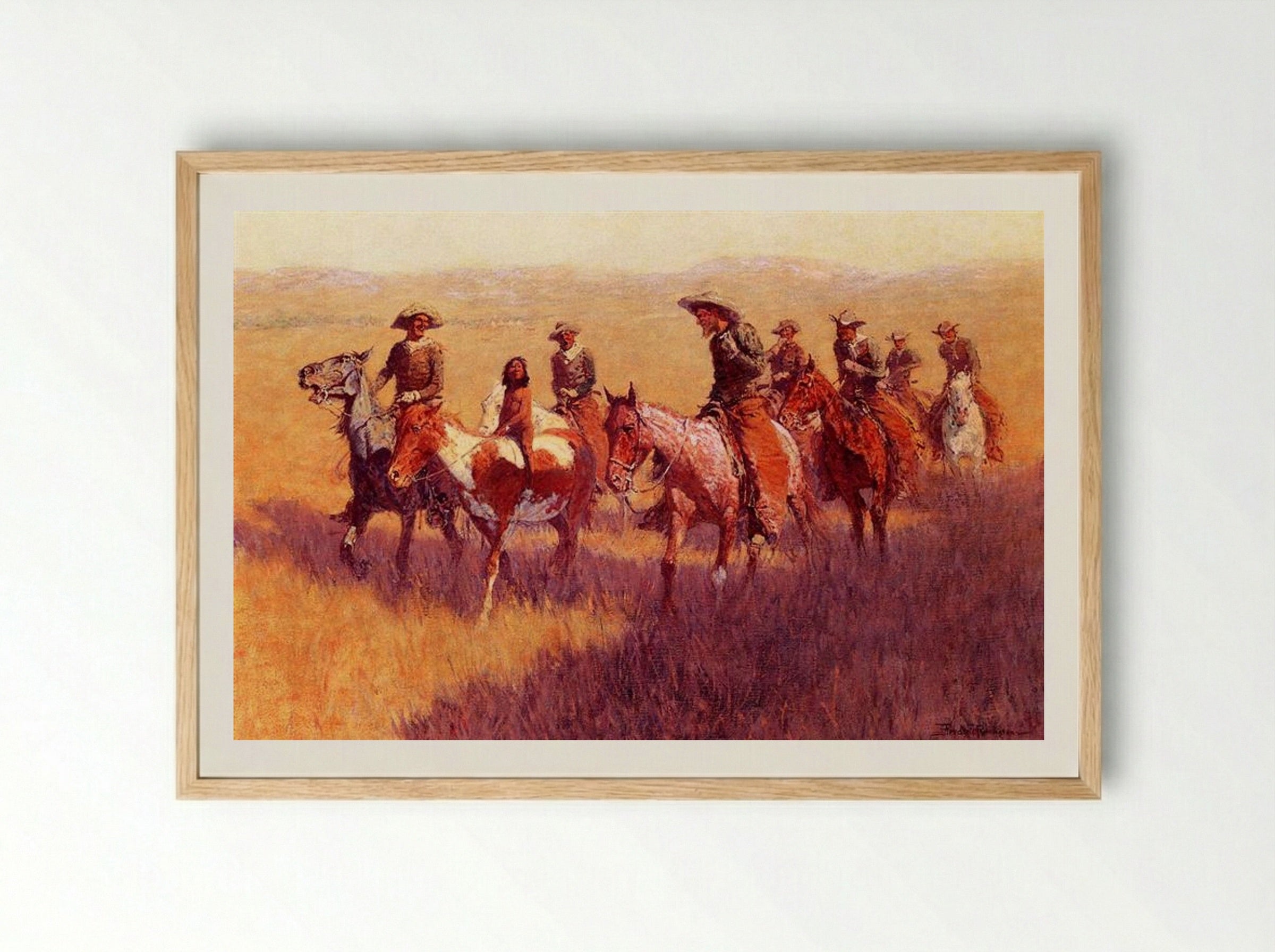 An Assault on His Dignity - Frederic Remington - Framed Print Wood
