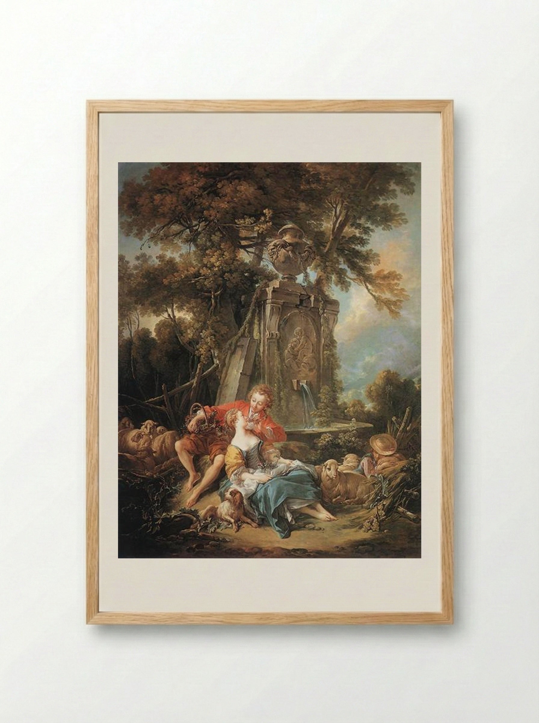 An Autumn Pastoral - Francois Boucher - Framed Print Wood