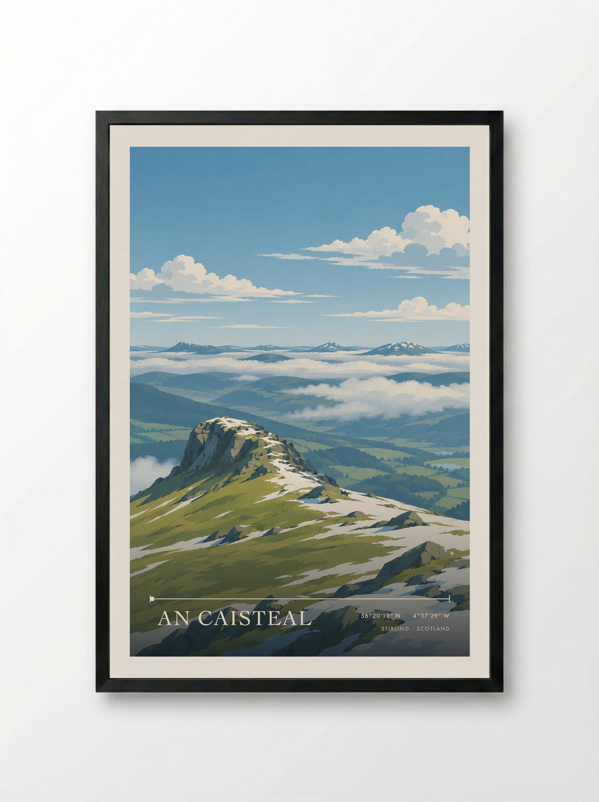 An Caisteal, Stirling | Travel Poster - Framed Print Black