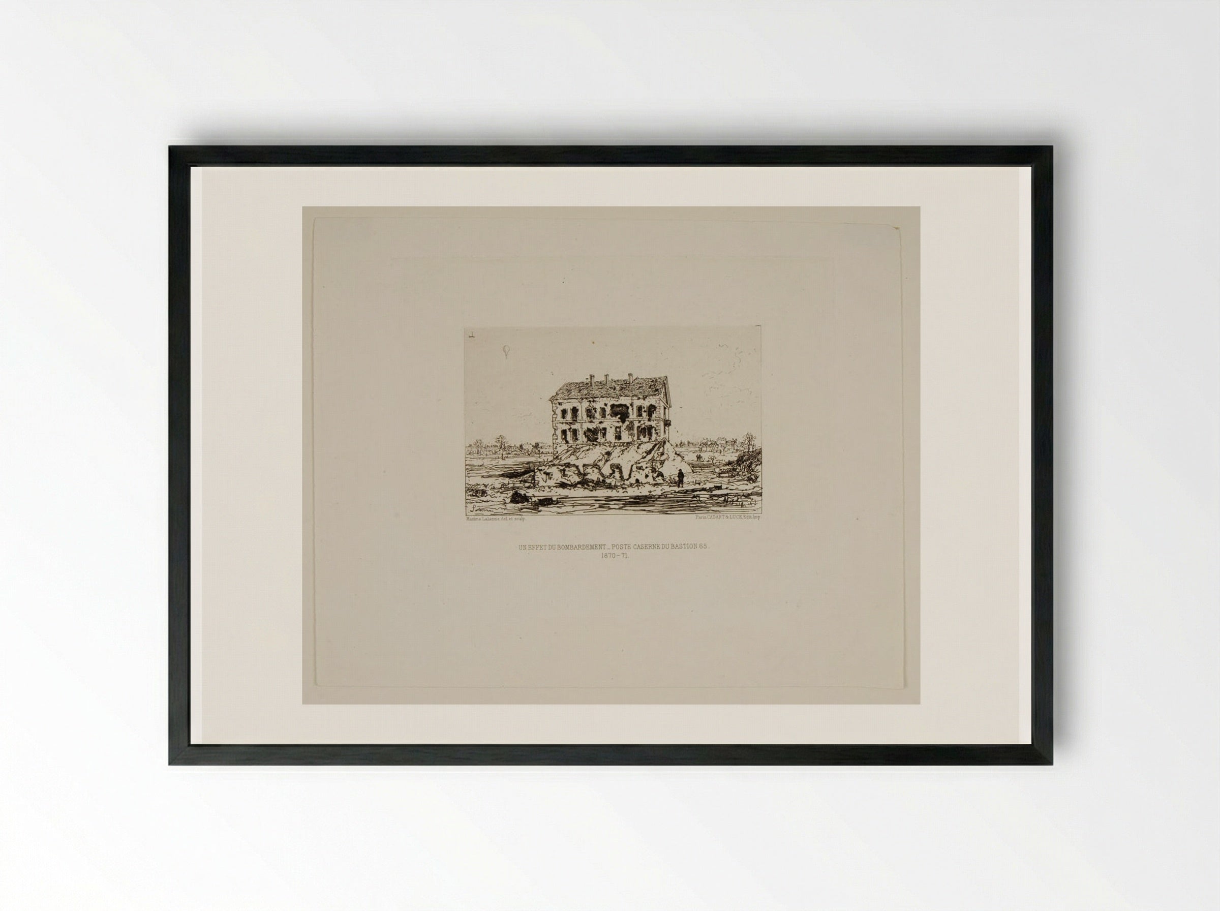 An Effect of the Bombardment - Maxime Lalanne - Framed Print Black