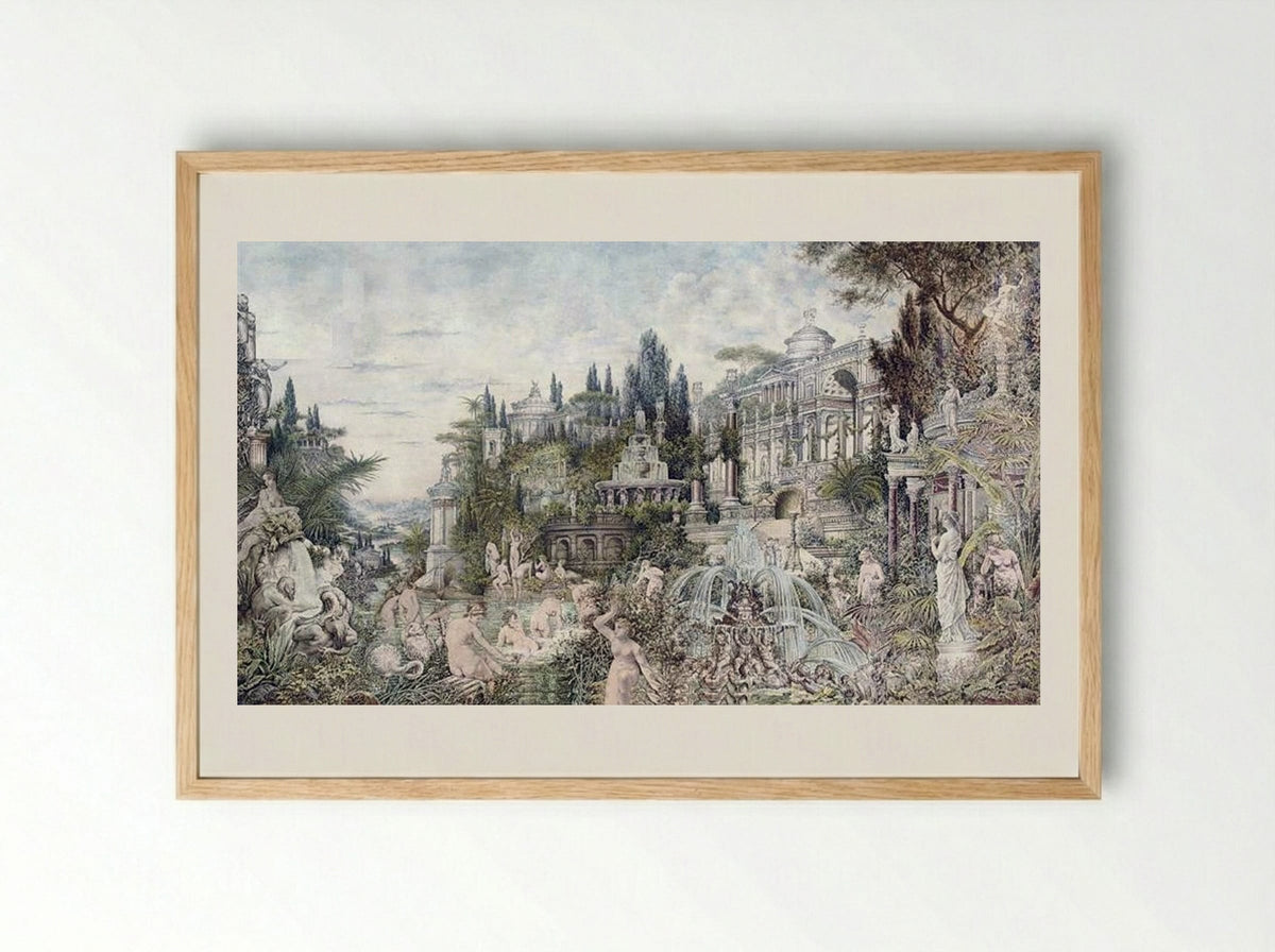 An Enchanted Garden - Wilhelm Kotarbinski - Framed Print Wood