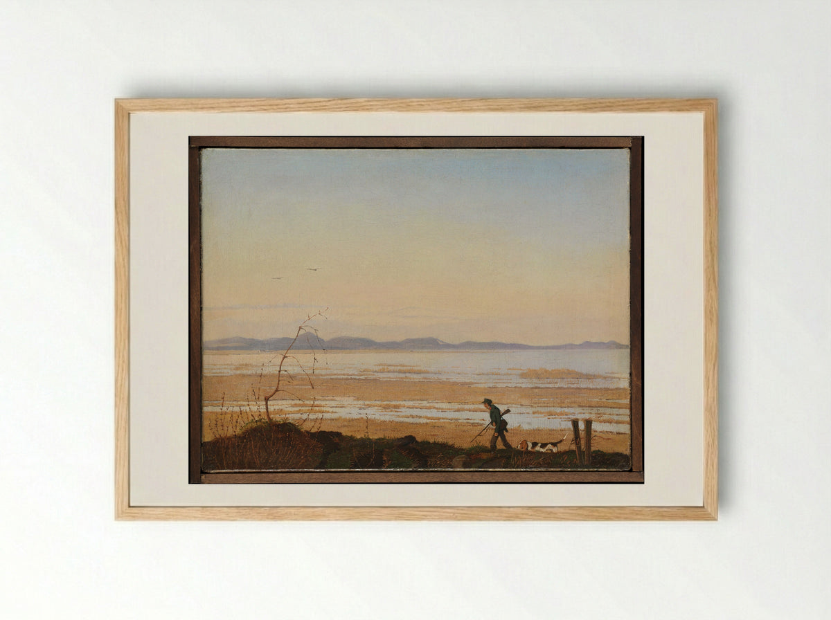 An Evening beside Lake Arresø - Johan Thomas Lundbye - Framed Print Wood