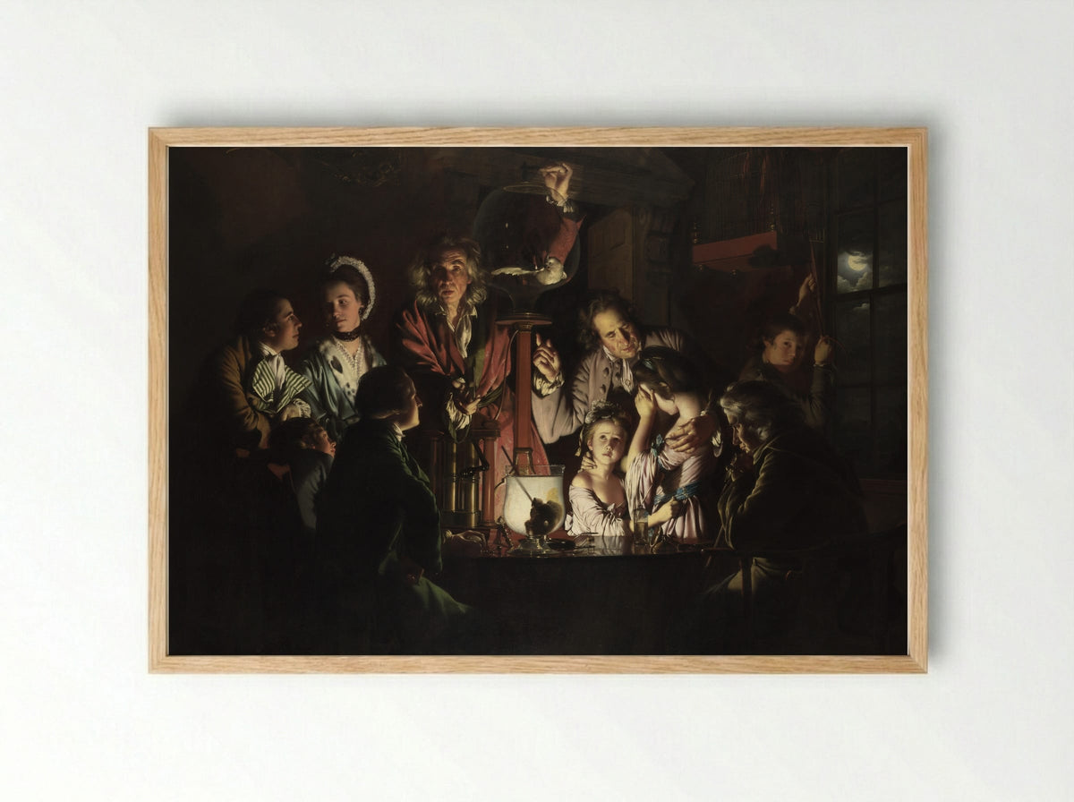 An Experiment on a Bird in the Air Pump - Joseph Wright of Derby - Framed Print Wood