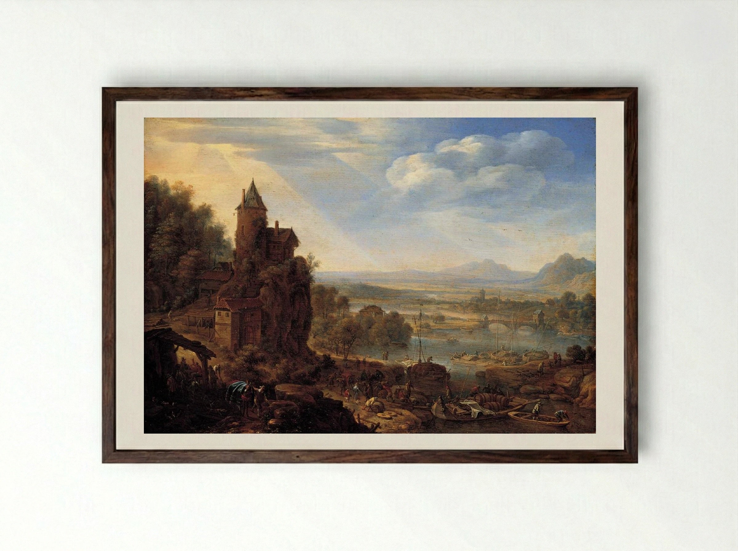 An Extensive Rhenish Landscape - Herman Saftleven - Framed Print Dark Wood