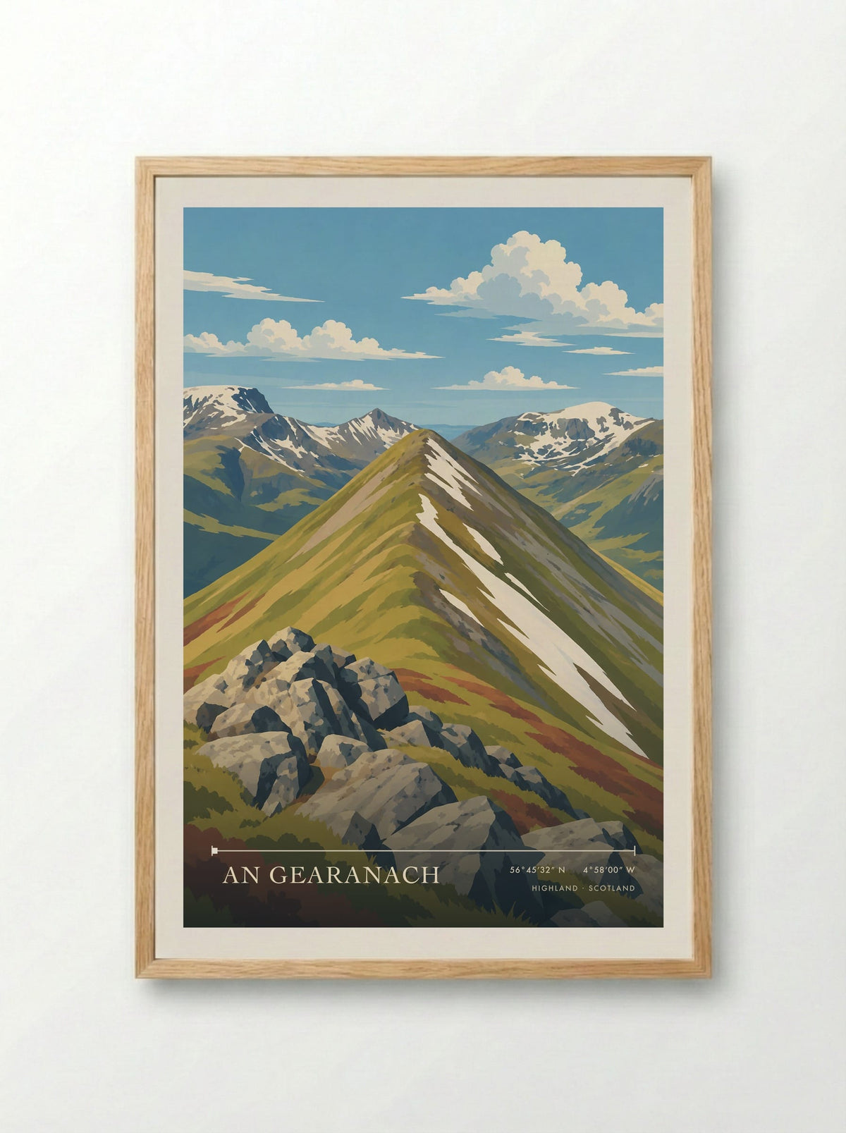 An Gearanach, Highland | Travel Poster - Framed Print Wood