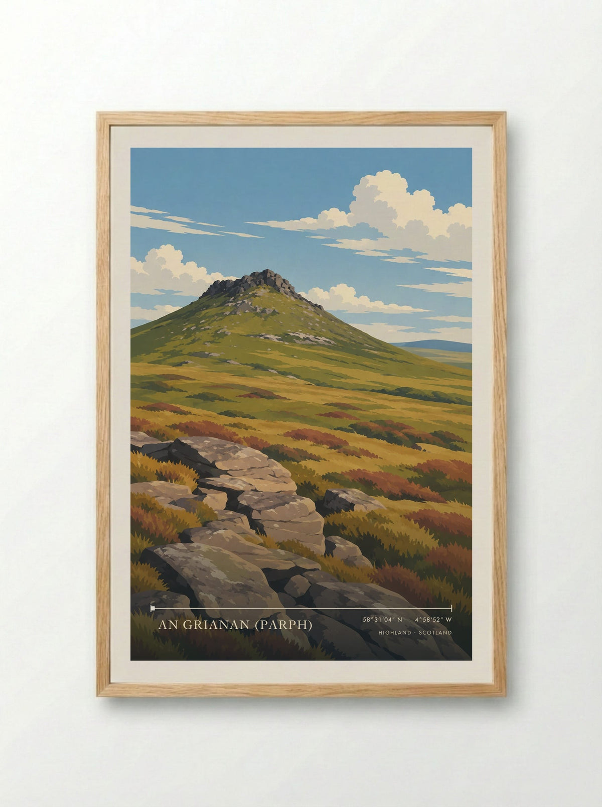 An Grianan (Parph), Highland | Travel Poster - Framed Print Wood