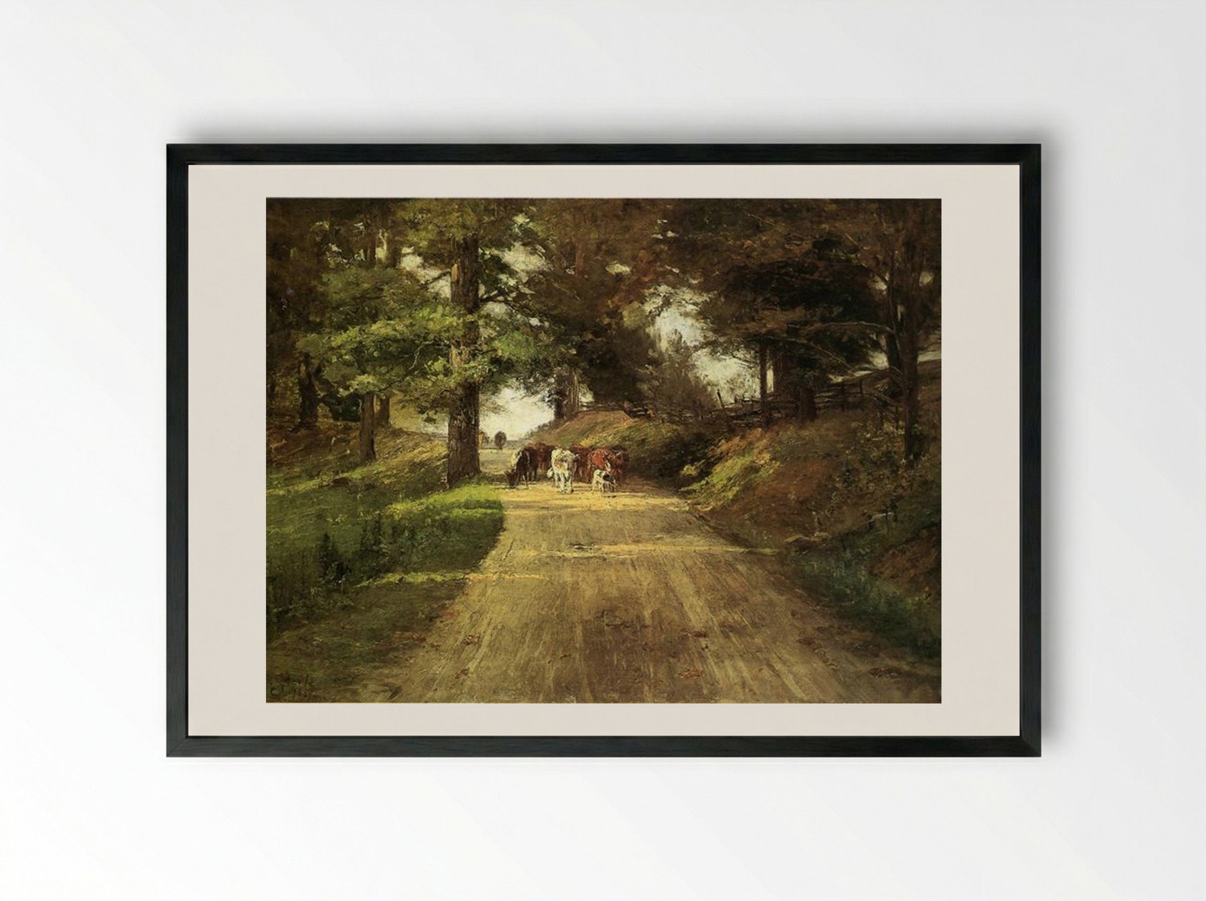 An Indiana Road - T. C. Steele - Framed Print Black