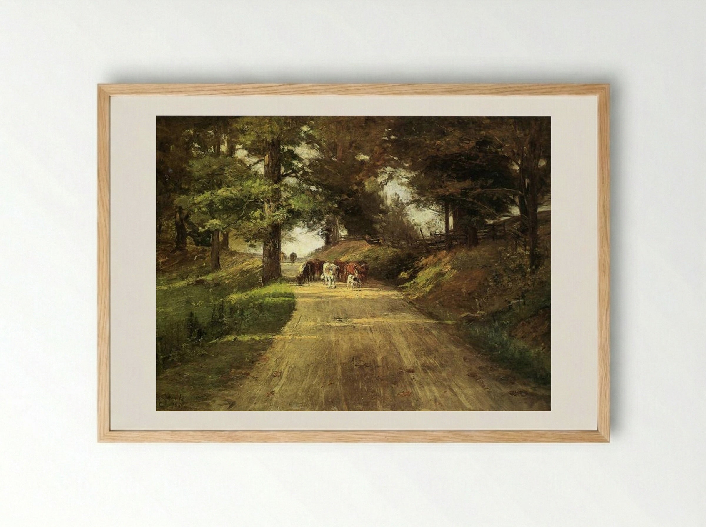 An Indiana Road - T. C. Steele - Framed Print Wood