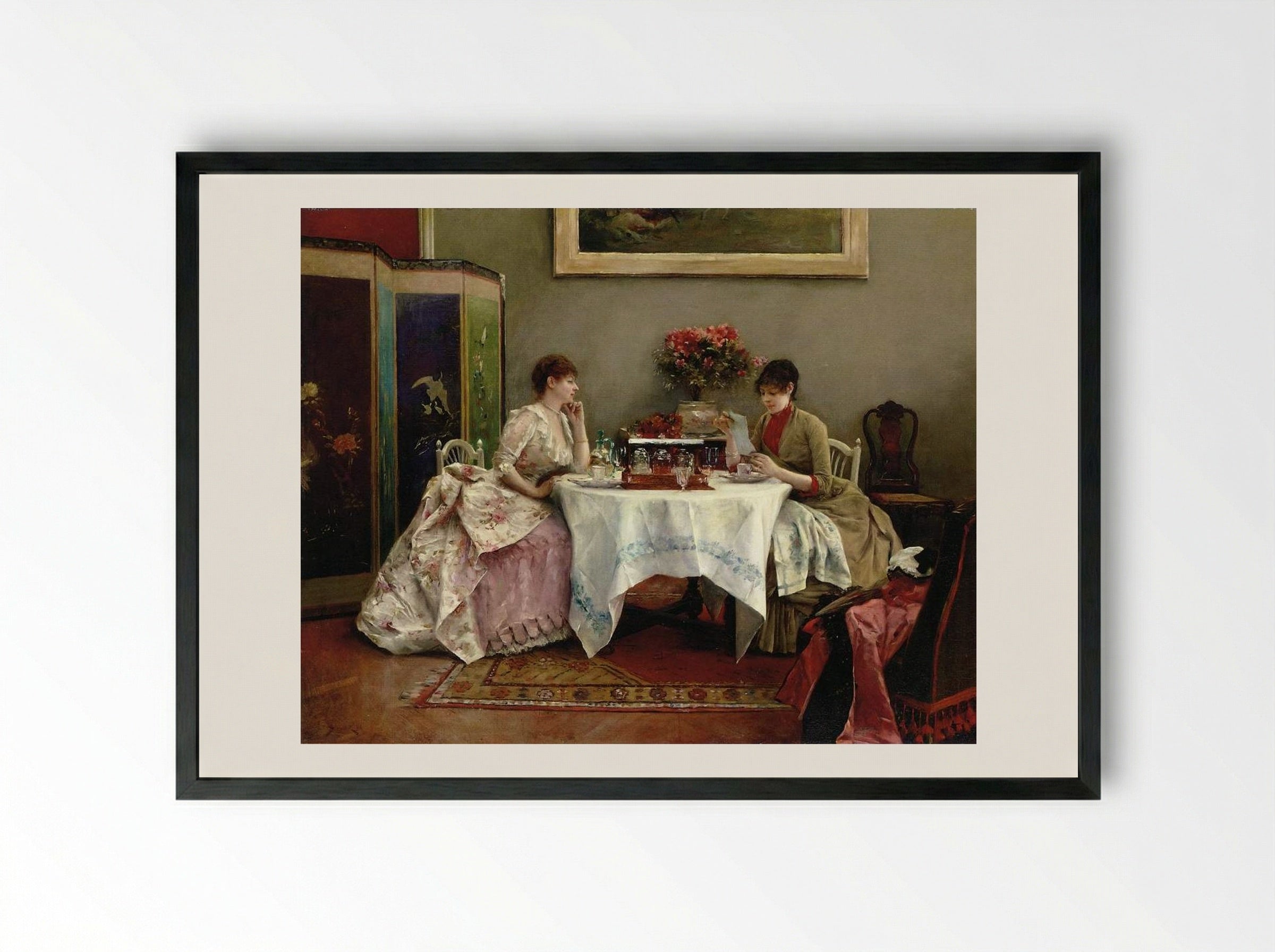 An Interesting Letter - Julius LeBlanc Stewart - Framed Print Black