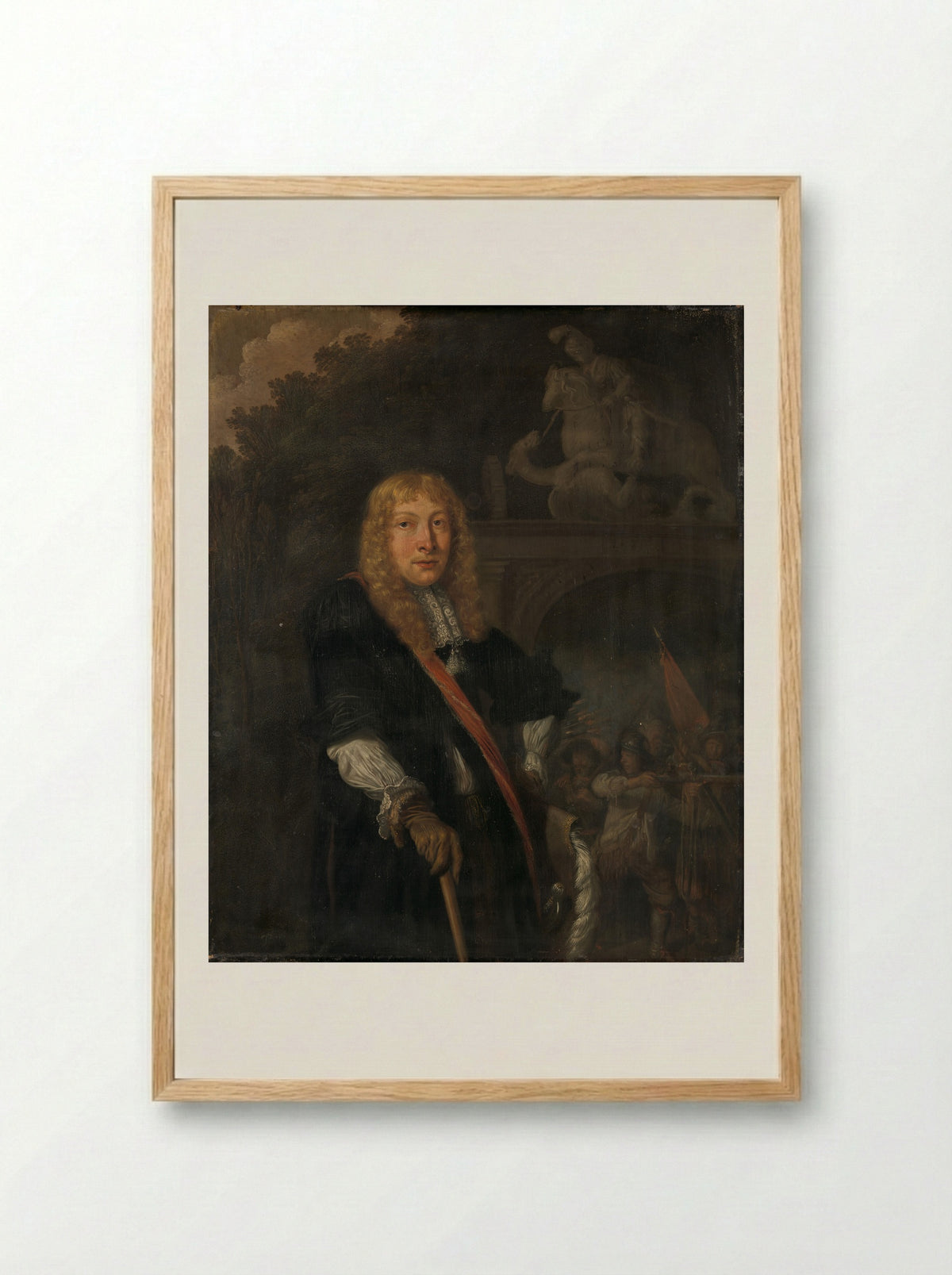 An Officer of the Leiden Civic Guard before the Gate of the Sint Jorisdoelen - Domenicus van Tol - Framed Print Wood