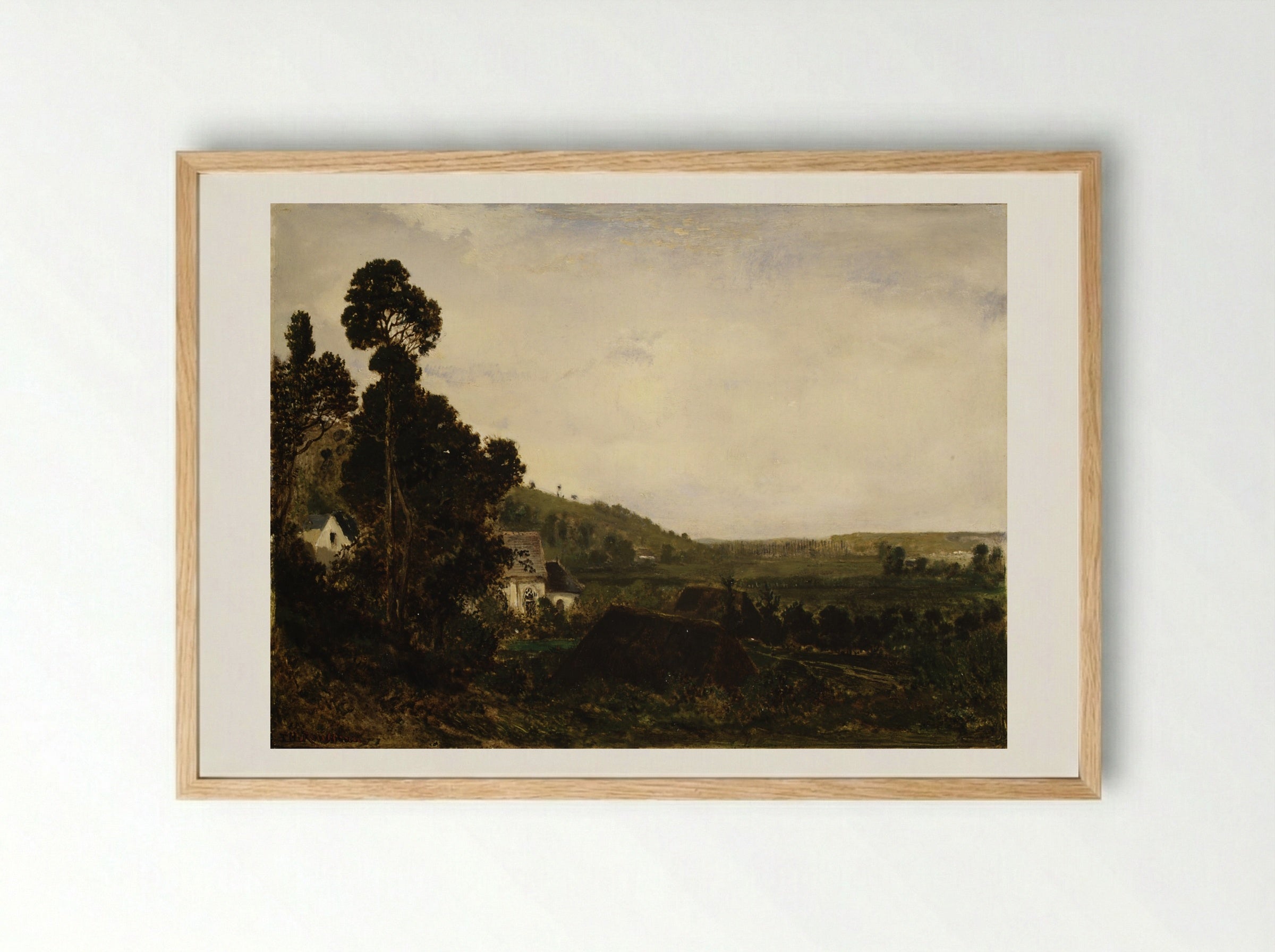 An Old Chapel in a Valley - Théodore Rousseau - Framed Print Wood