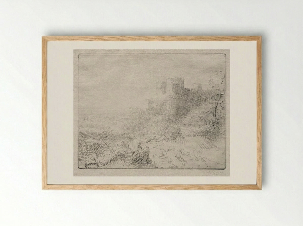 An Old Chateau - Alphonse Legros - Framed Print Wood