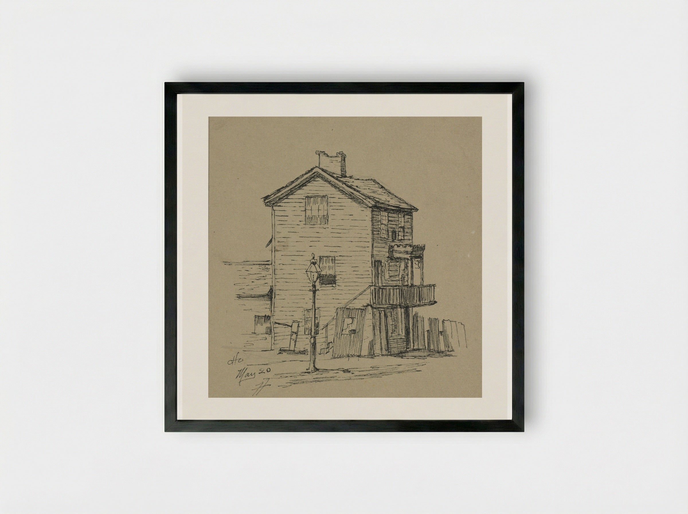 An Old House, Cleveland - Otto H. Bacher - Framed Print Black