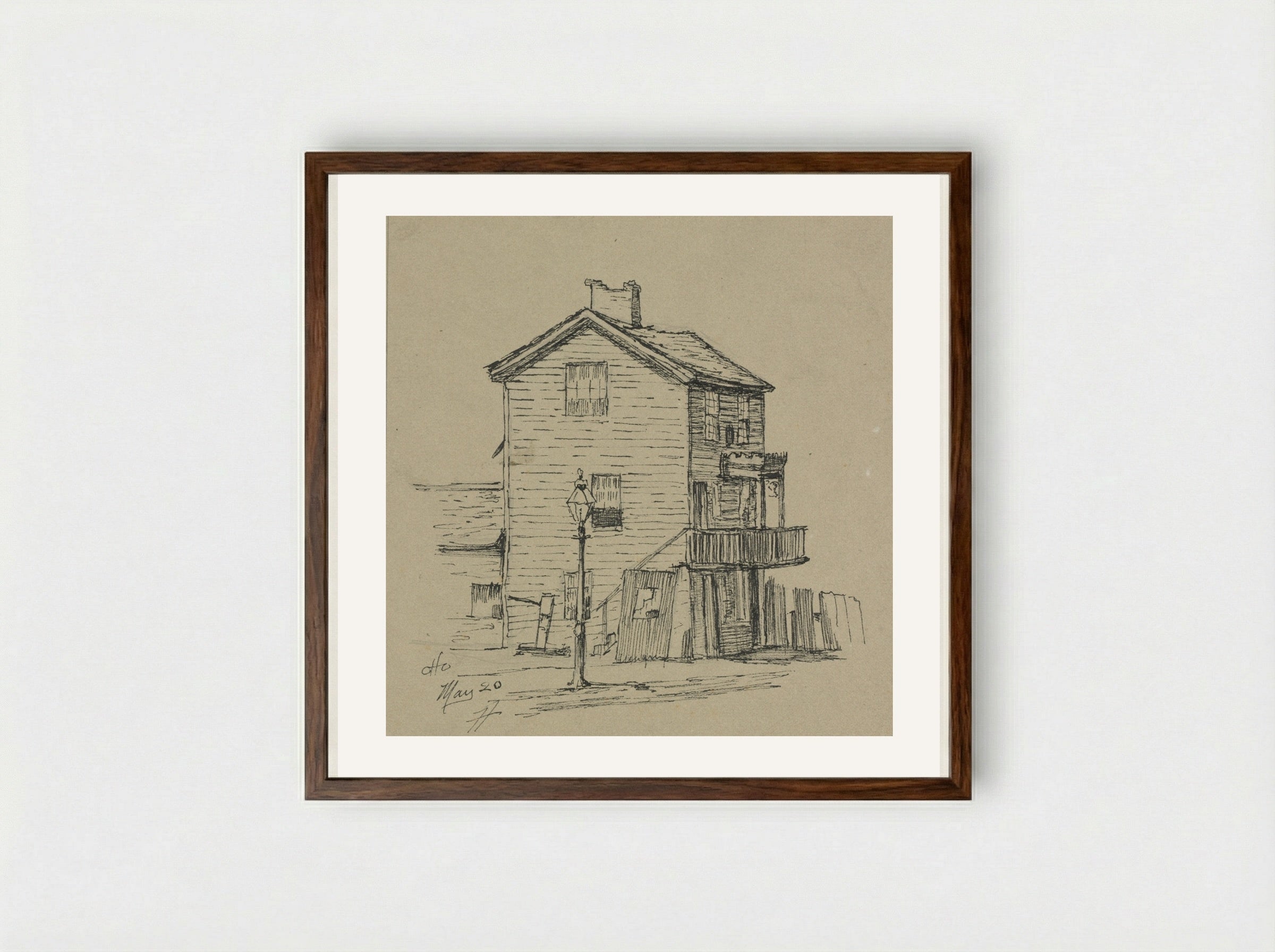 An Old House, Cleveland - Otto H. Bacher - Framed Print Dark Wood