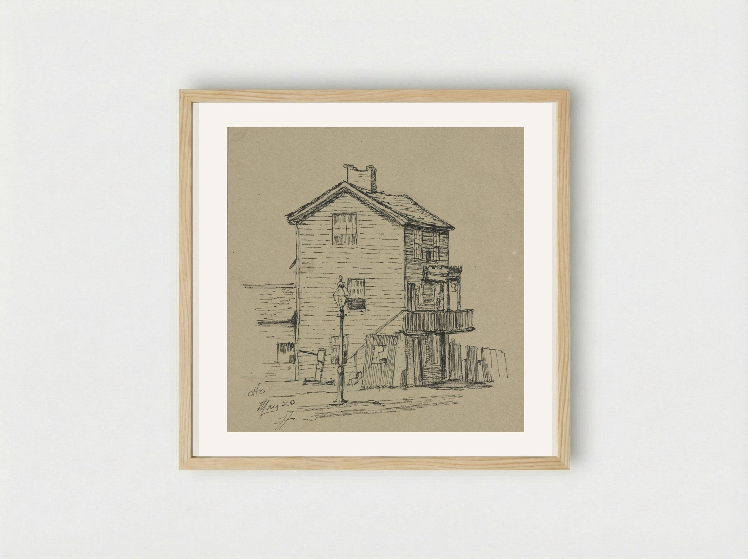 An Old House, Cleveland - Otto H. Bacher - Framed Print Wood