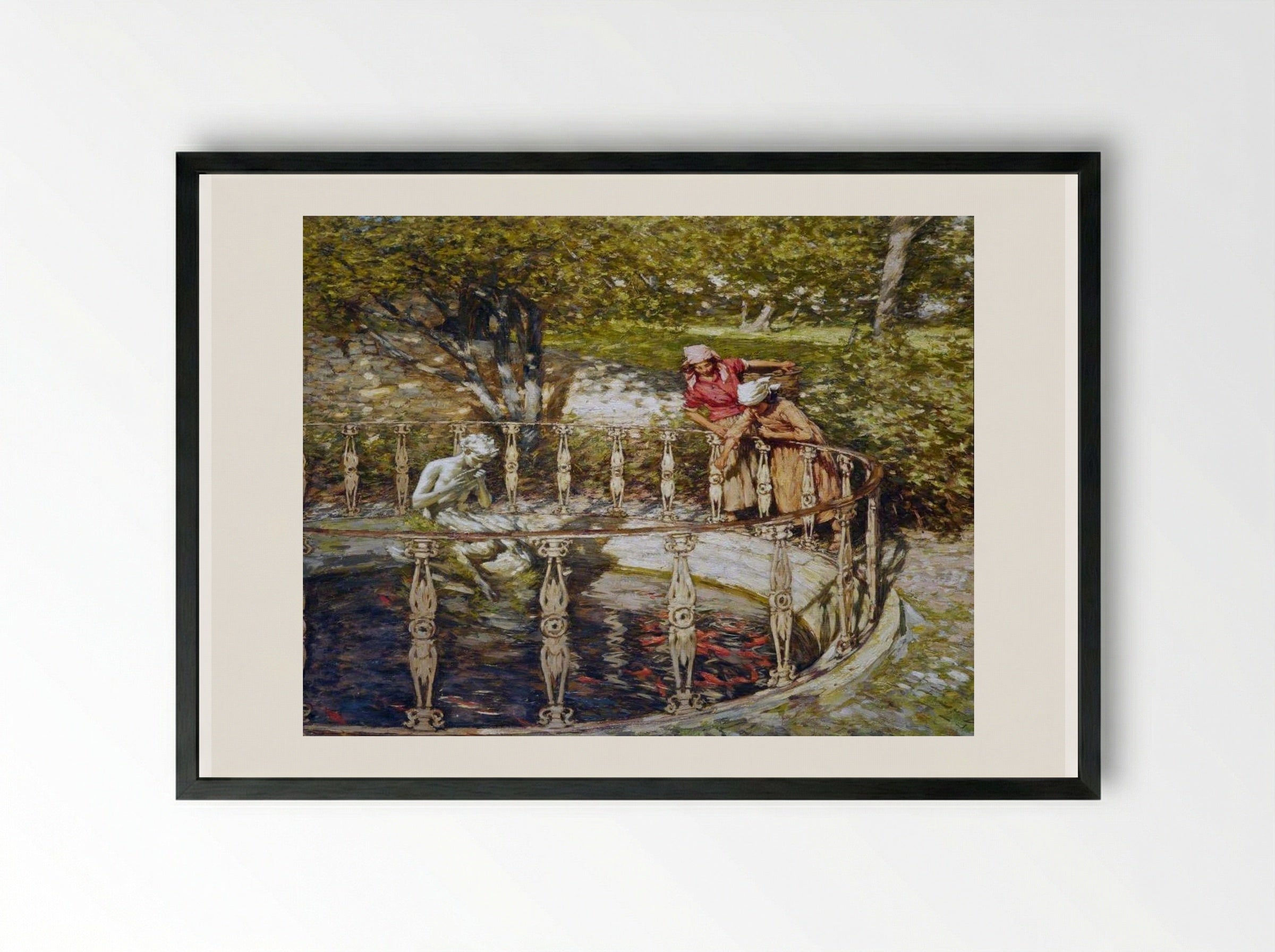 An Old Italian Garden - Henry Herbert La Thangue - Framed Print Black