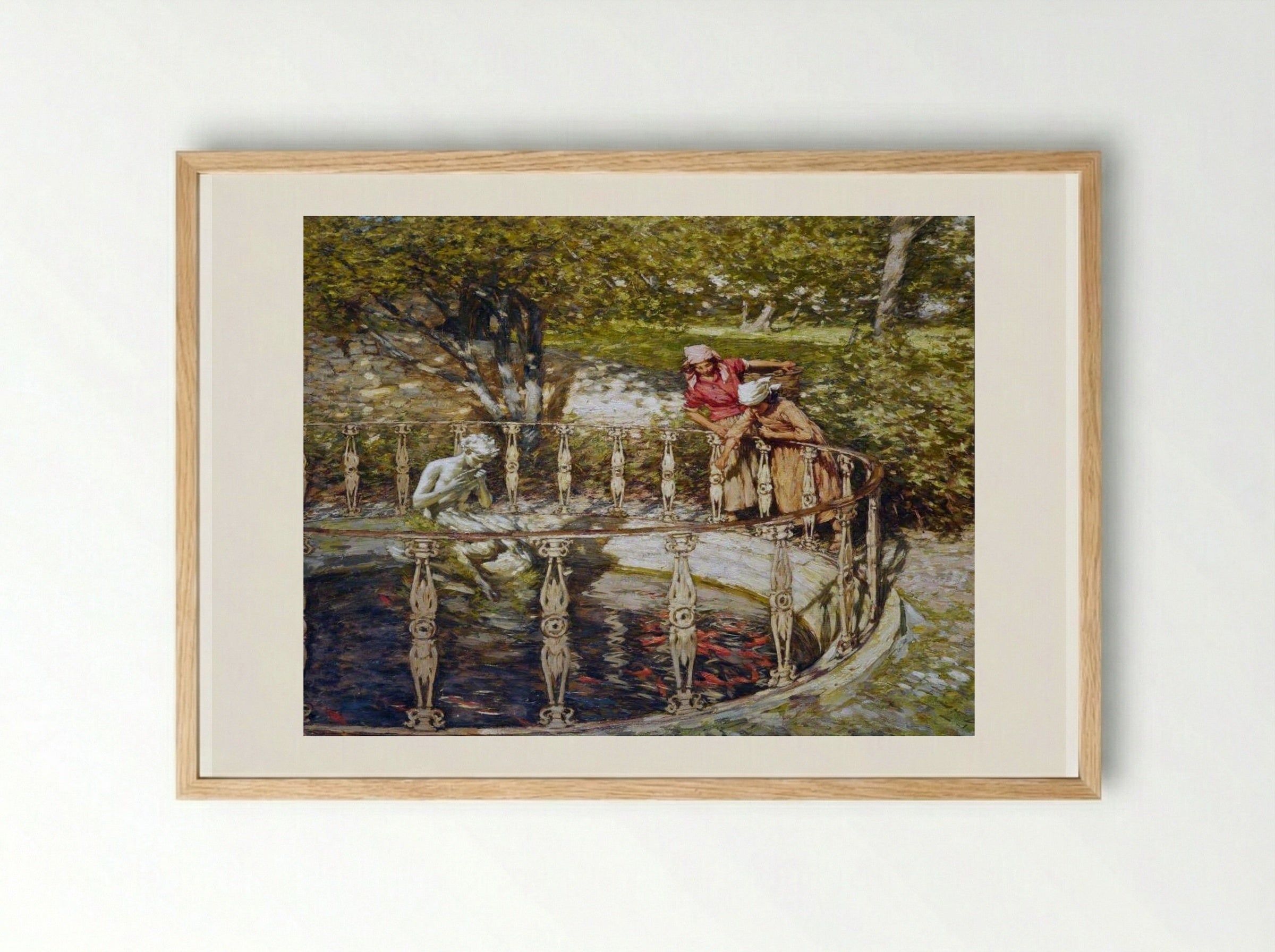 An Old Italian Garden - Henry Herbert La Thangue - Framed Print Wood