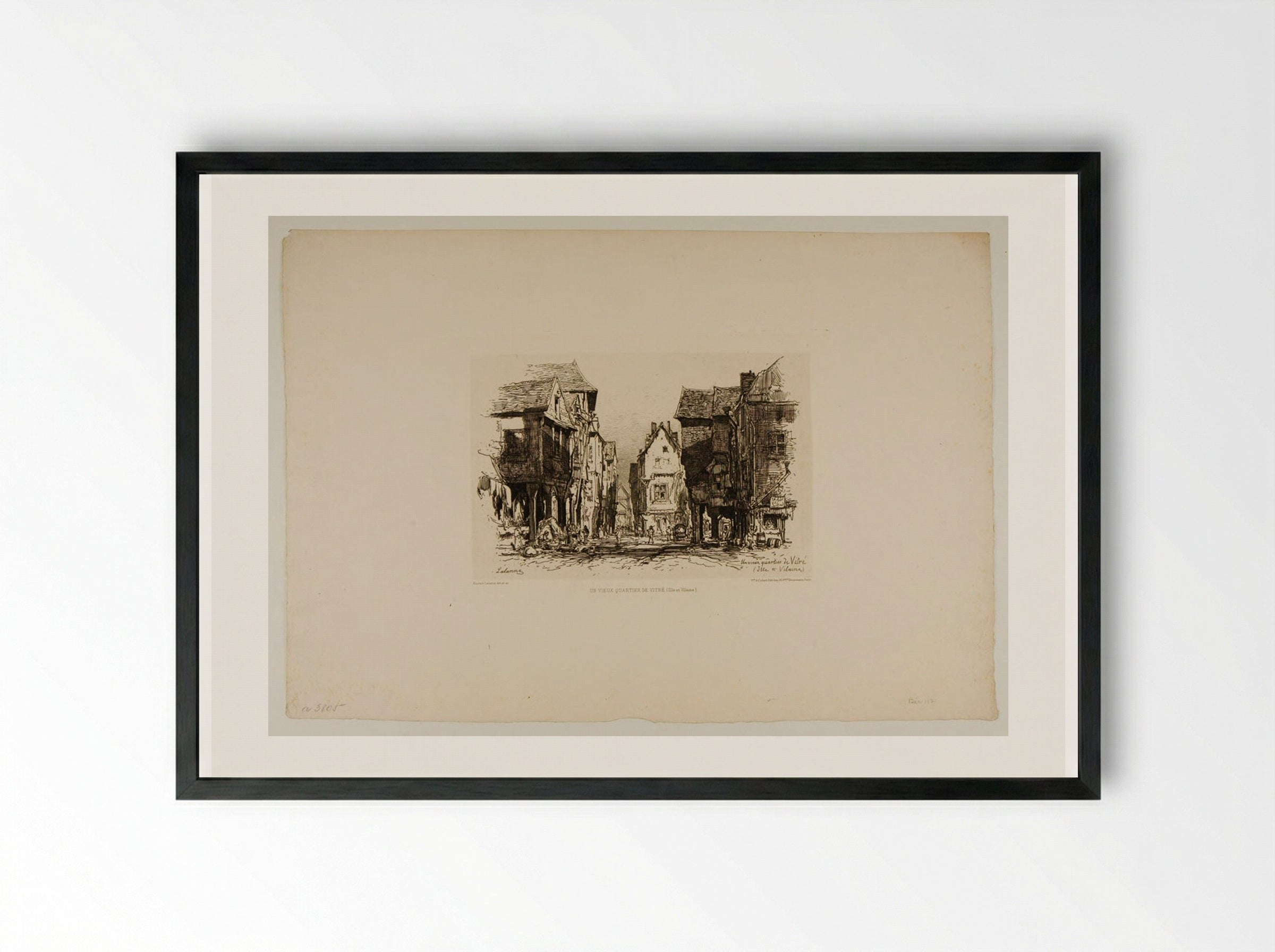 An Old Section of Vitré - Maxime Lalanne - Framed Print Black