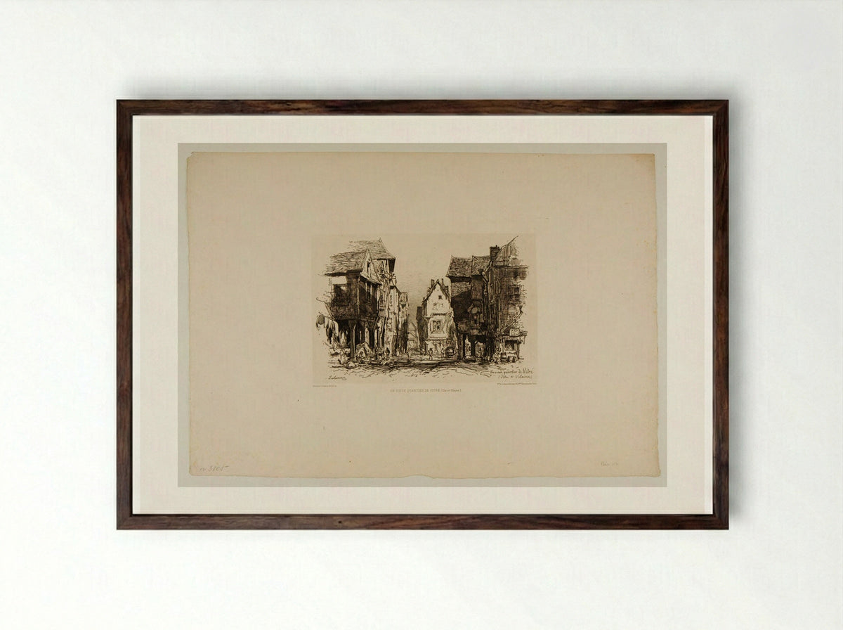 An Old Section of Vitré - Maxime Lalanne - Framed Print Dark Wood