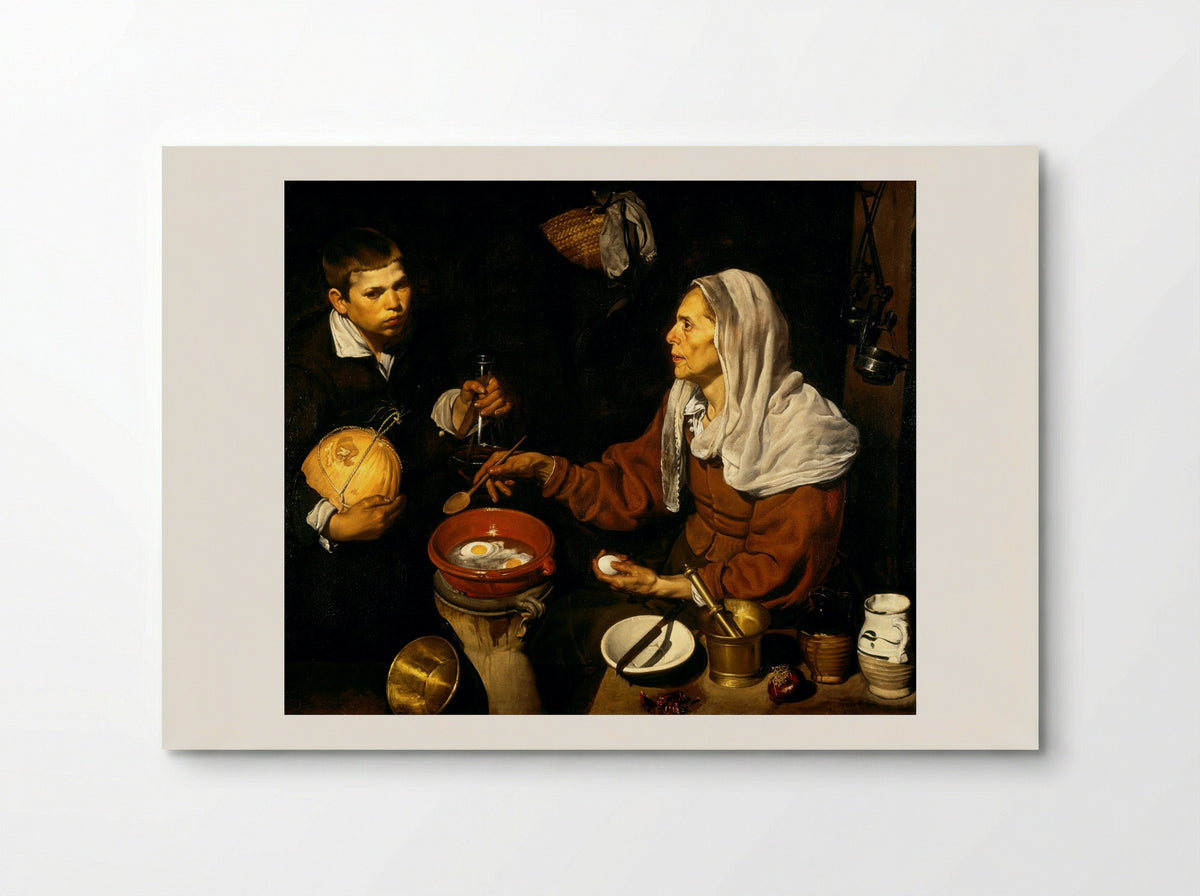 An Old Woman Cooking Eggs - Diego Velázquez - Poster