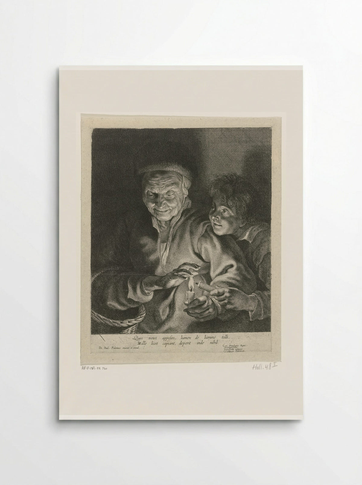 An Old Woman and a Boy with Candles - Paulus Pontius - Poster