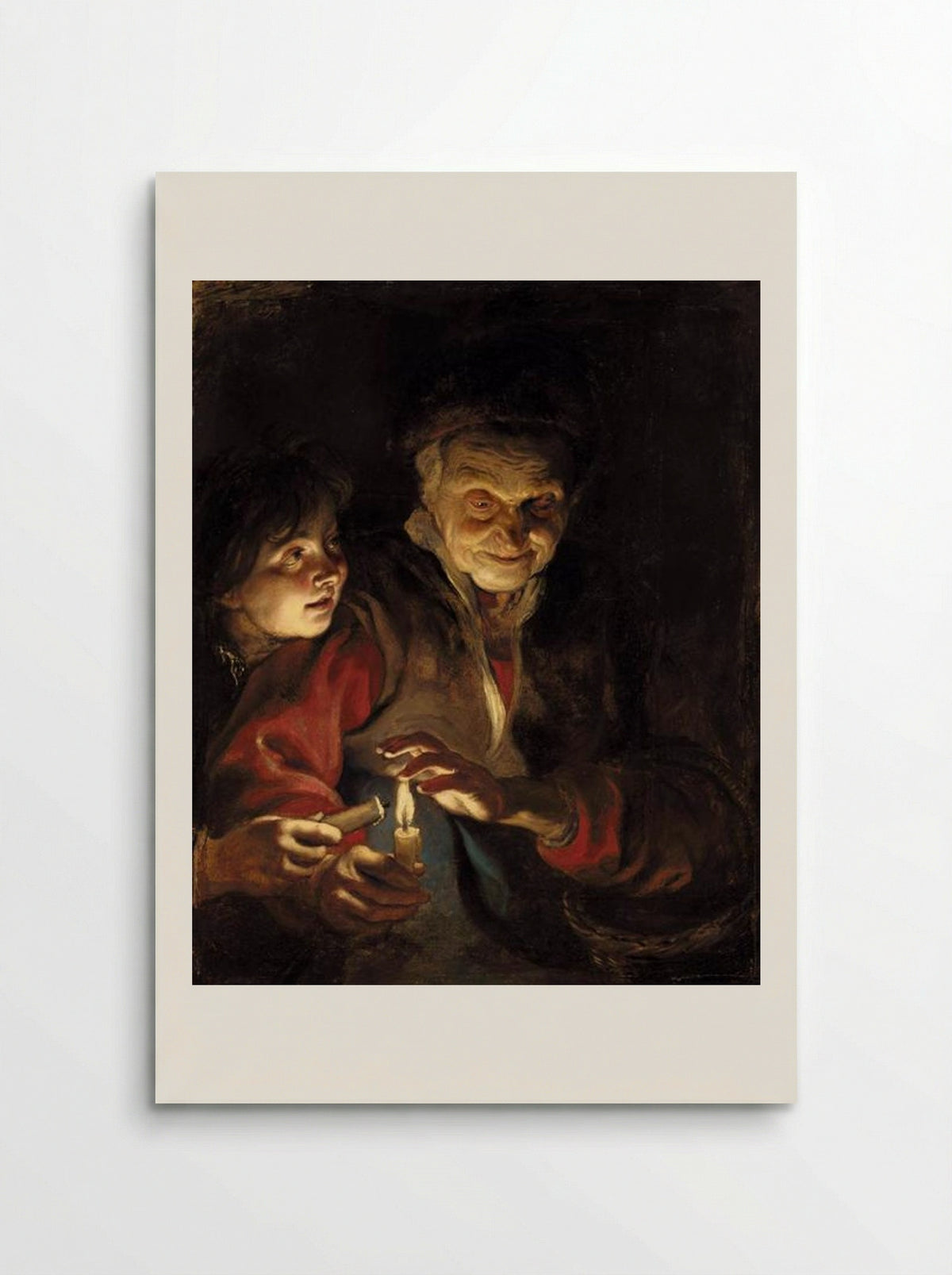 An Old Woman and a Boy with Candles - Peter Paul Rubens - Poster