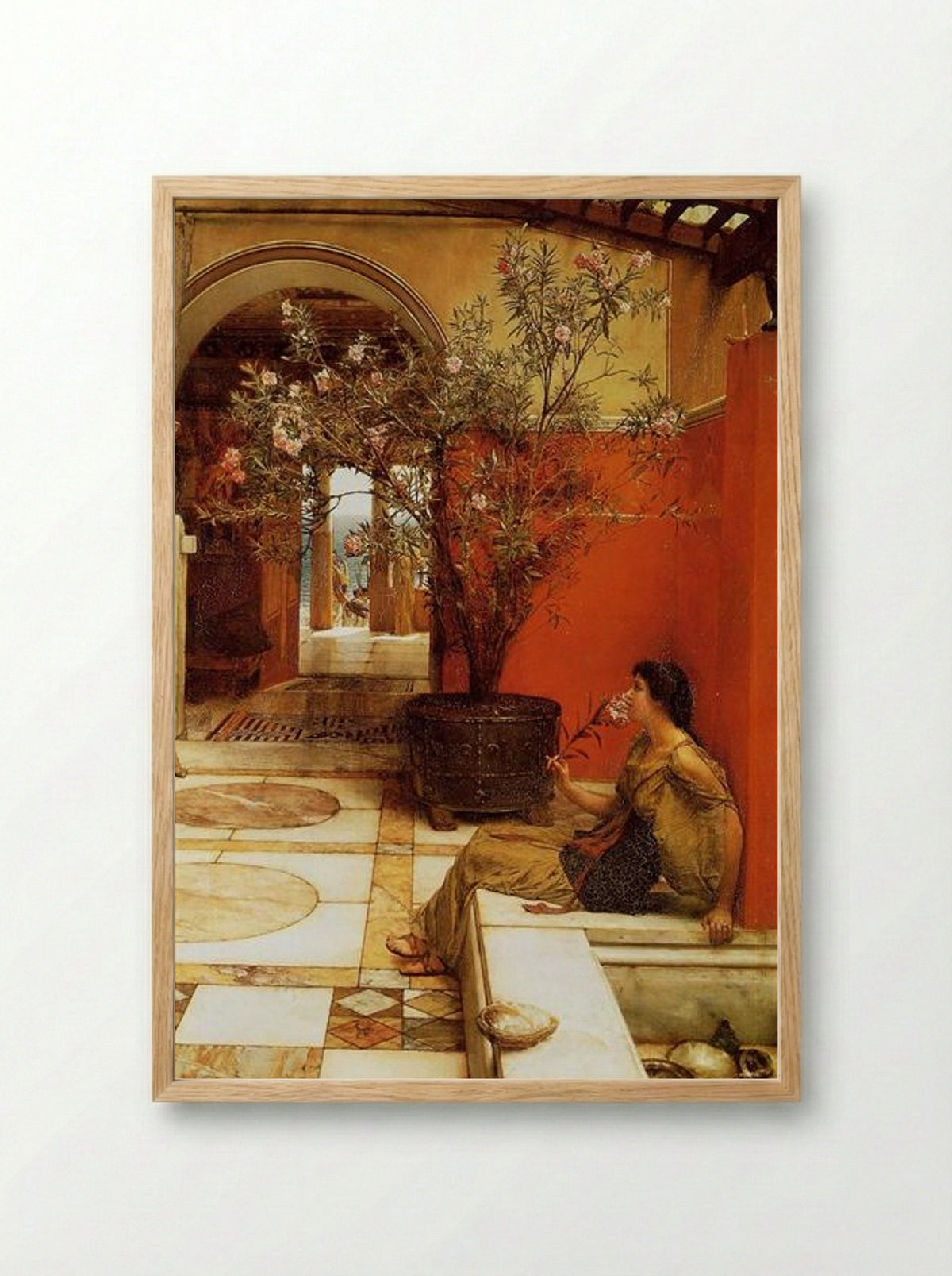 An Oleander - Sir Lawrence Alma-Tadema - Framed Print Wood