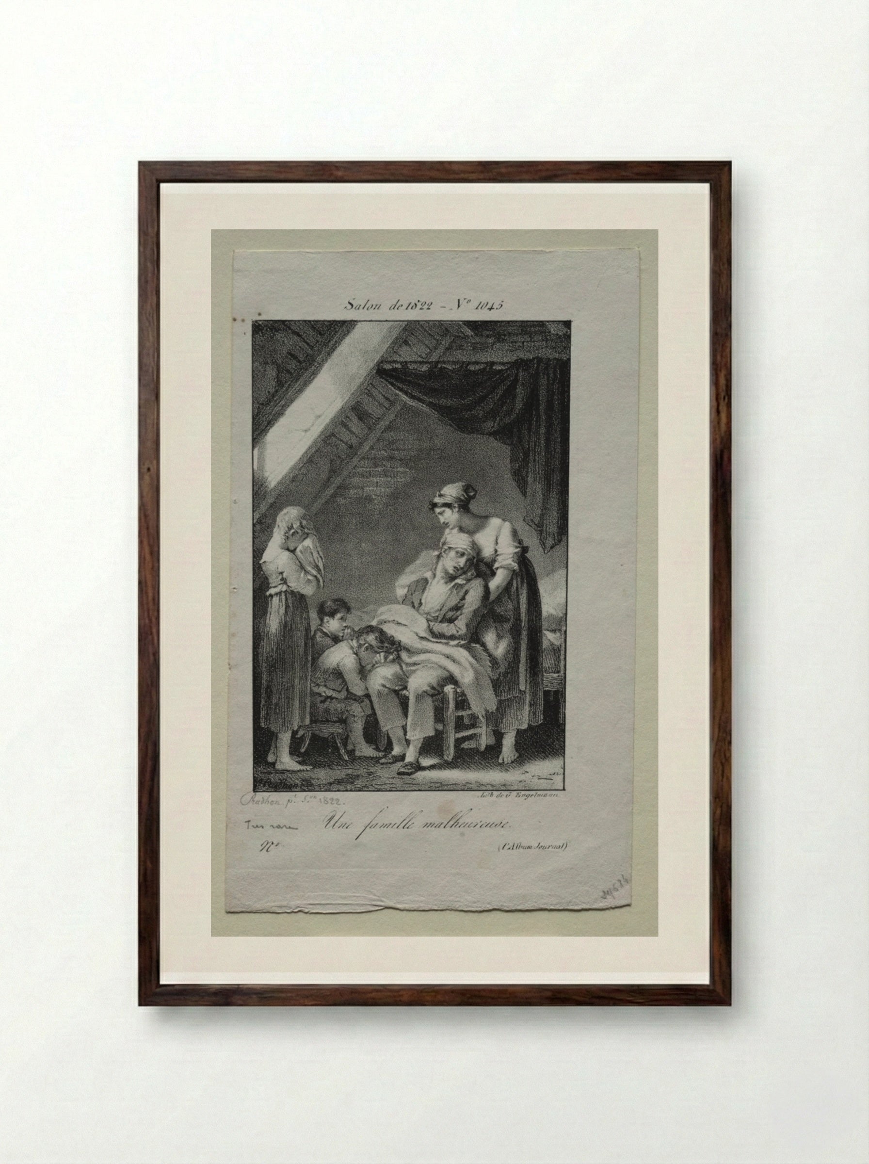 An Unfortunate Family - Pierre-Paul Prud'hon - Framed Print Dark Wood