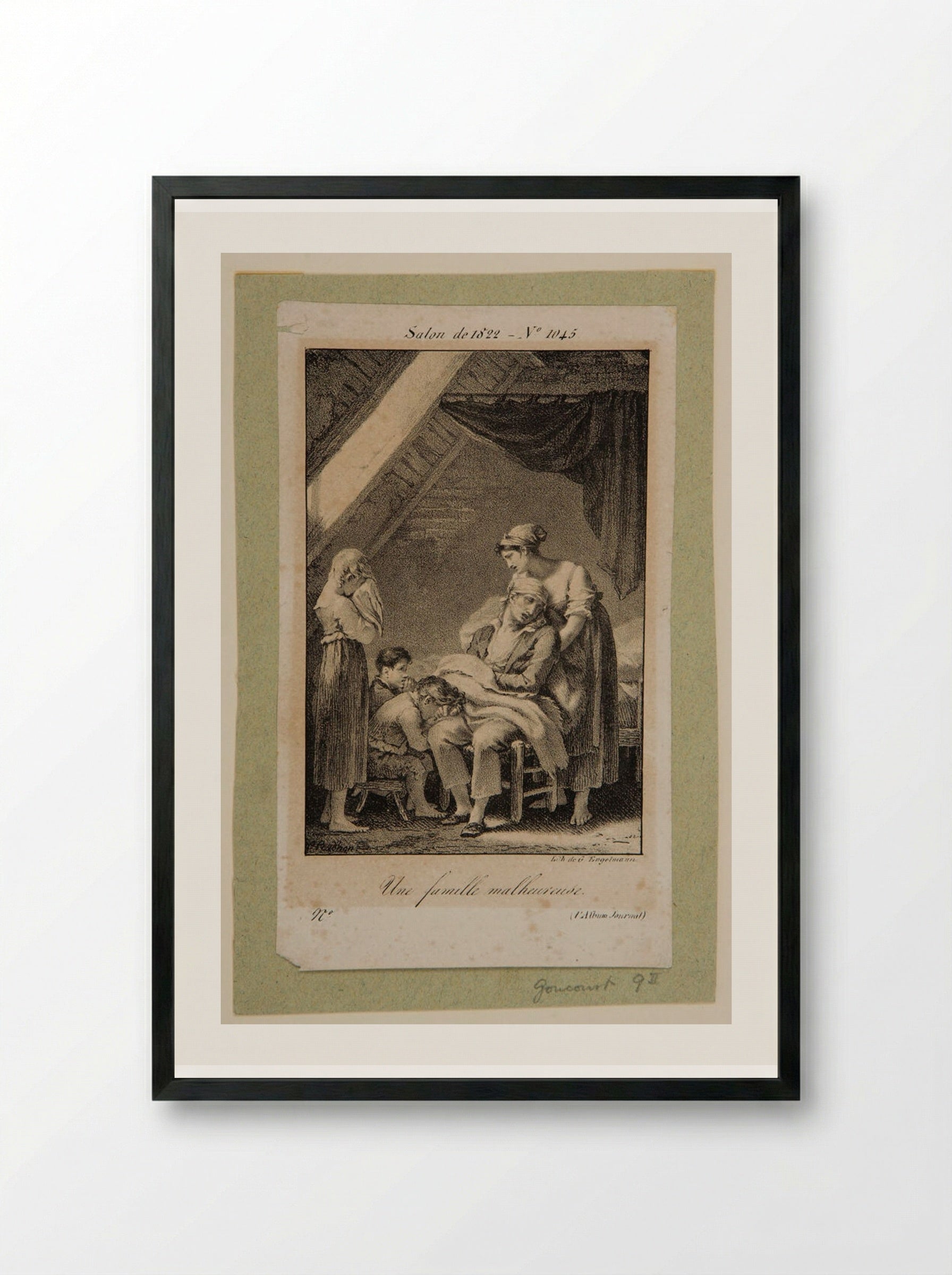 An Unhappy Family - Pierre-Paul Prud'hon - Framed Print Black