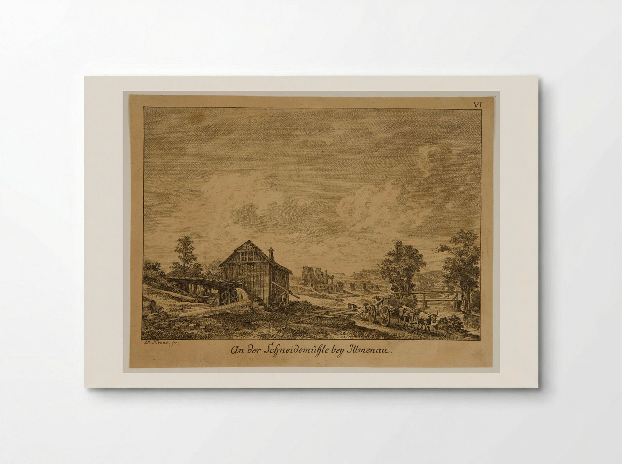 An der Schneidemühle bey Ilmenau - Georg Melchior Kraus - Poster