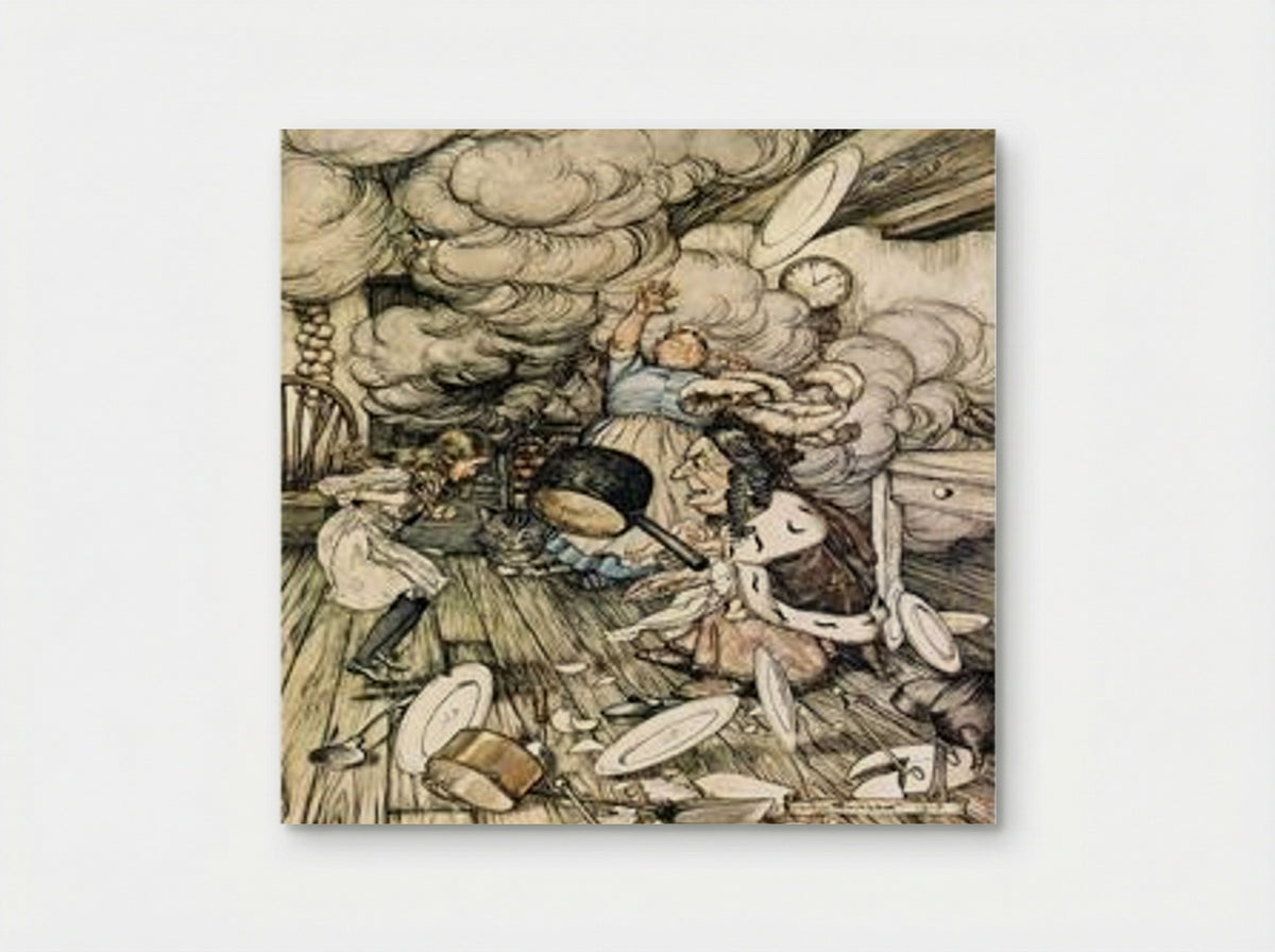 An unusually large saucepan flew close by it, and very nearly carried it off - Arthur Rackham - Poster