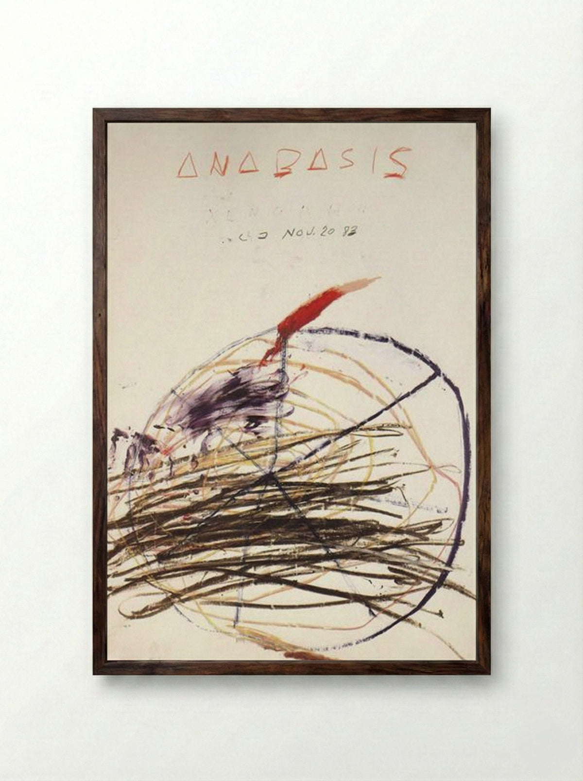 Anabasis (Xenophon) - Cy Twombly - Framed Print Dark Wood