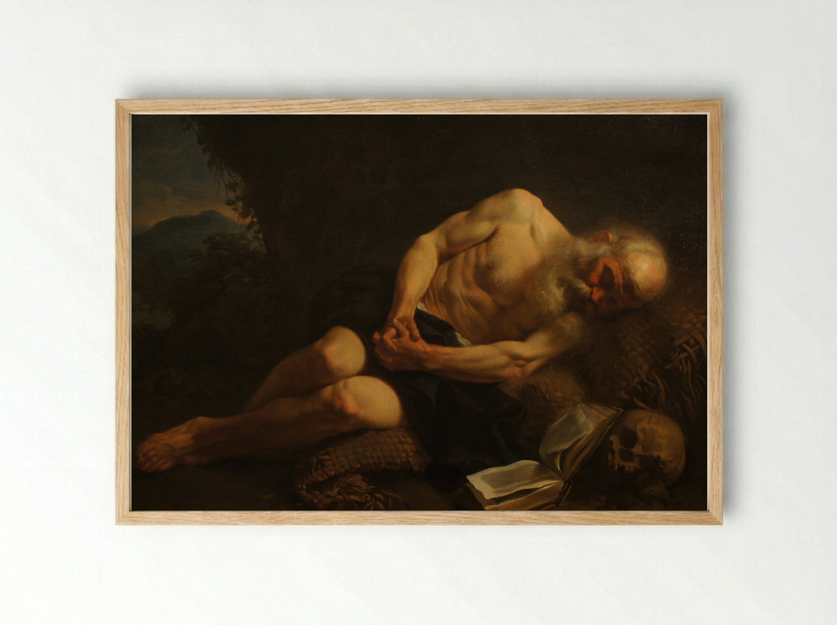 Anachorète endormi - Joseph-Marie Vien - Framed Print Wood