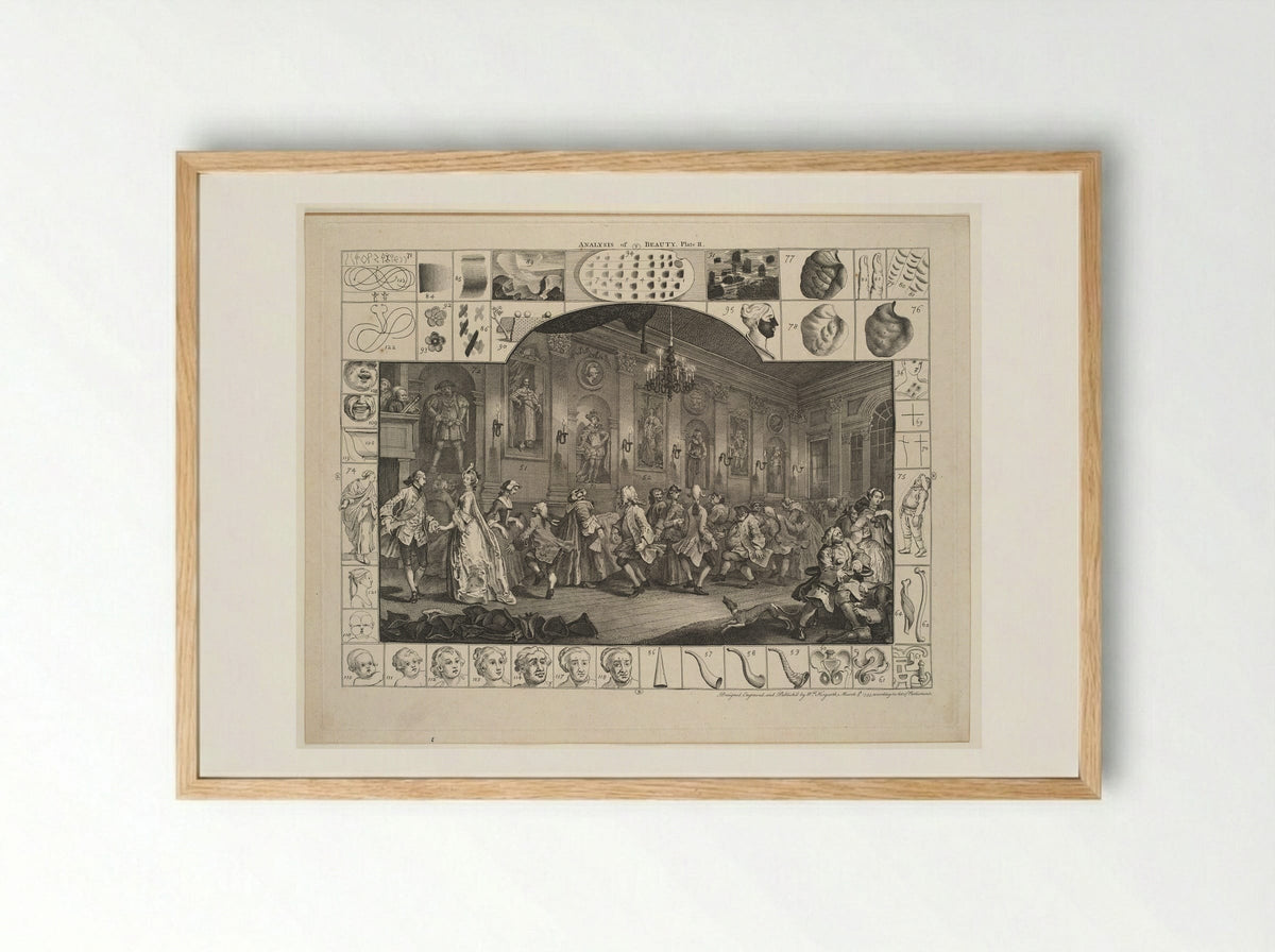 Analysis of Beauty, Plate 2 - William Hogarth - Framed Print Wood