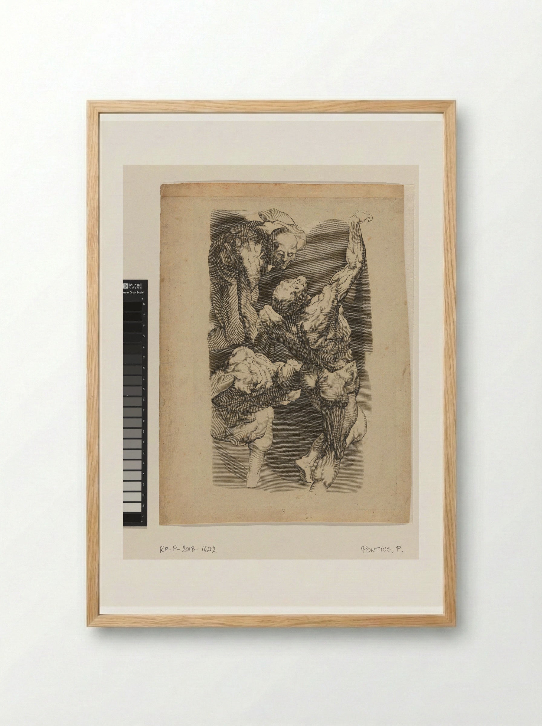 Anatomical Study of Three Men - Paulus Pontius - Framed Print Wood
