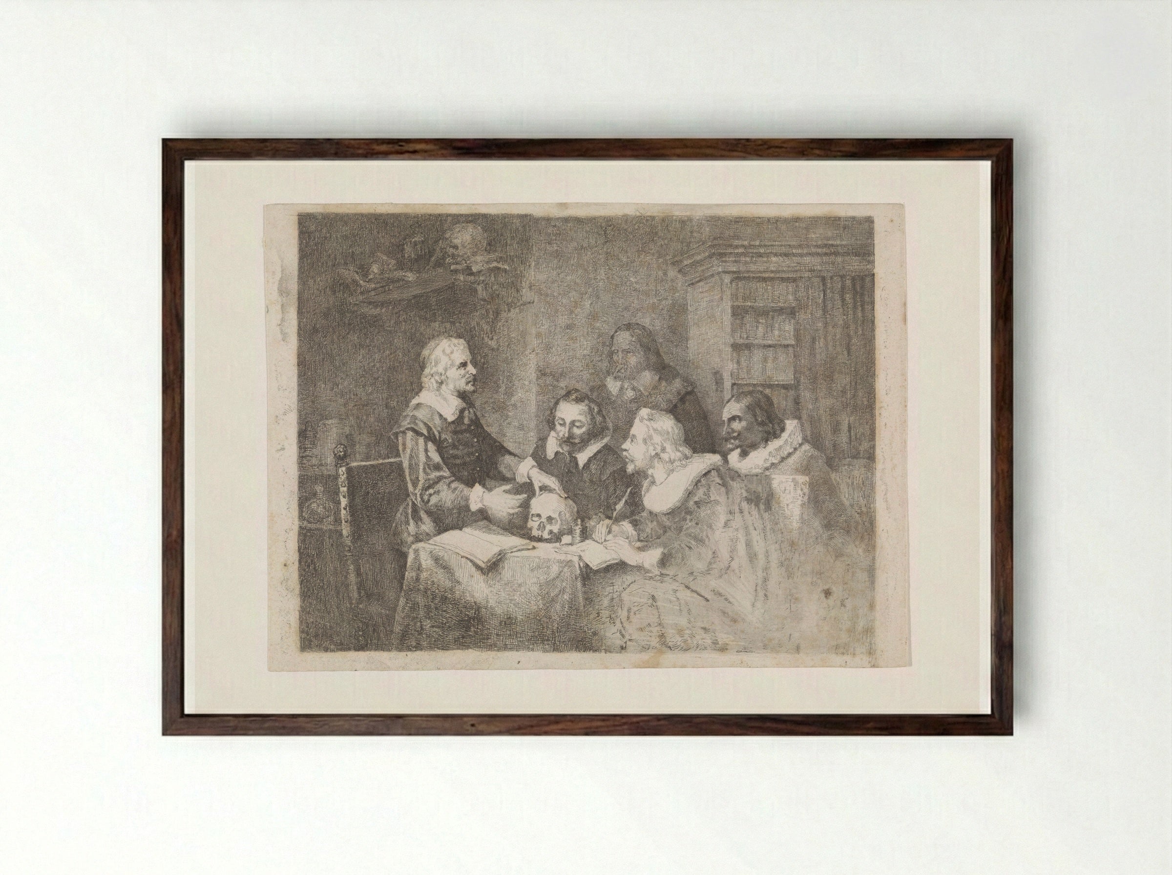 Anatomische les - David van der Kellen - Framed Print Dark Wood