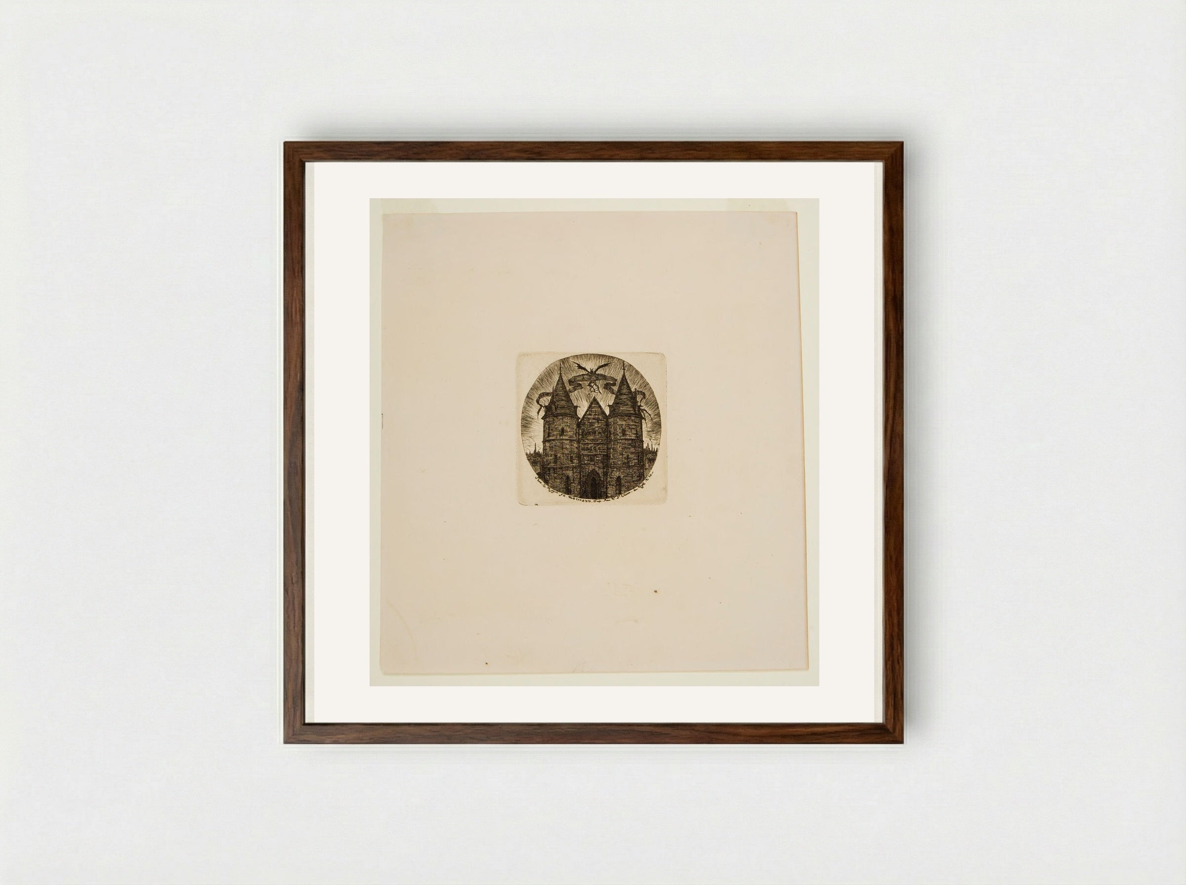 Ancienne Porte du Palais de Justice - Charles Meryon - Framed Print Dark Wood