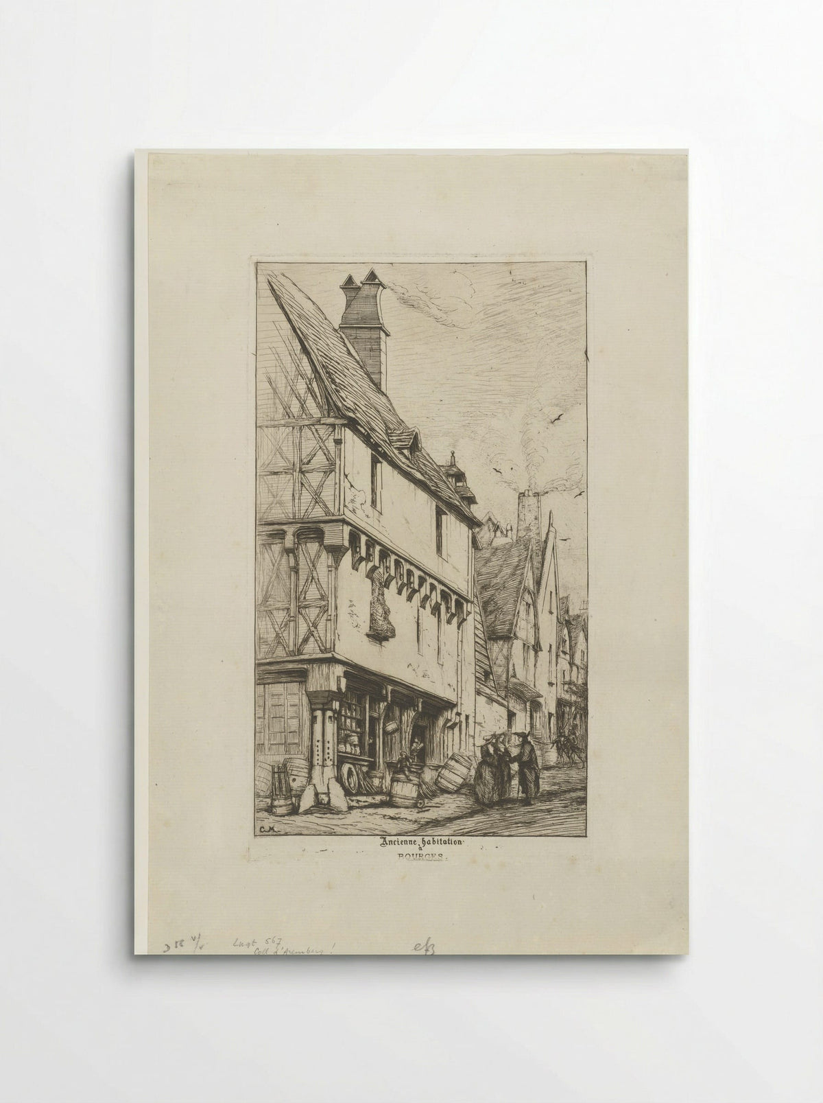 Ancienne habitation à Bourges - Charles Meryon - Poster