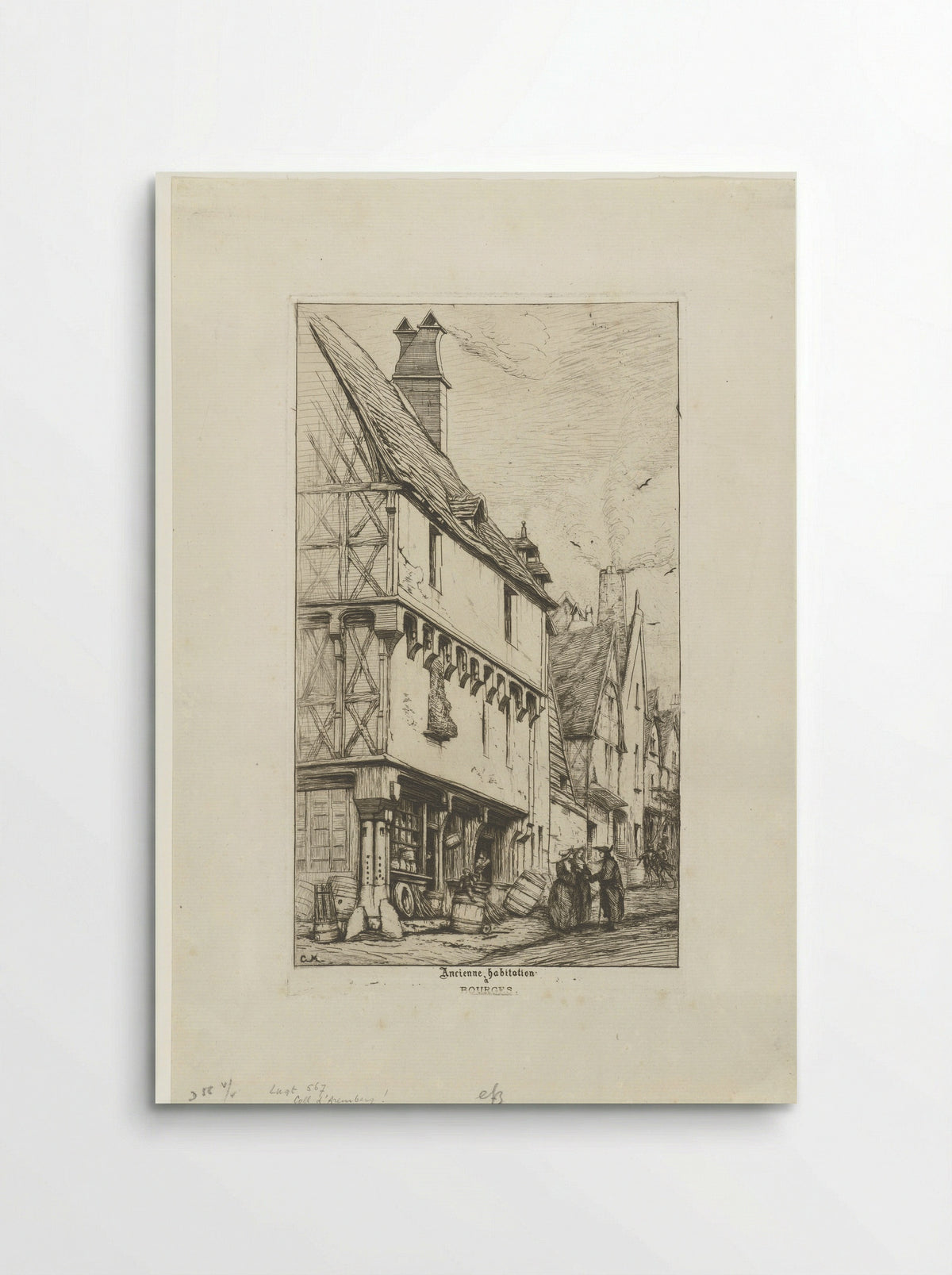 Ancienne habitation à Bourges - Charles Meryon - Poster