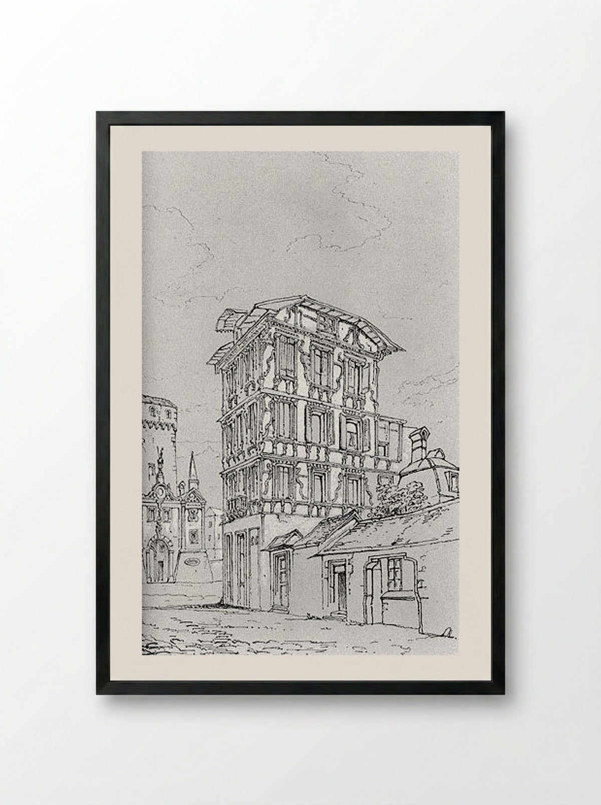 Ancient Maison Lucerne - John Ruskin - Framed Print Black