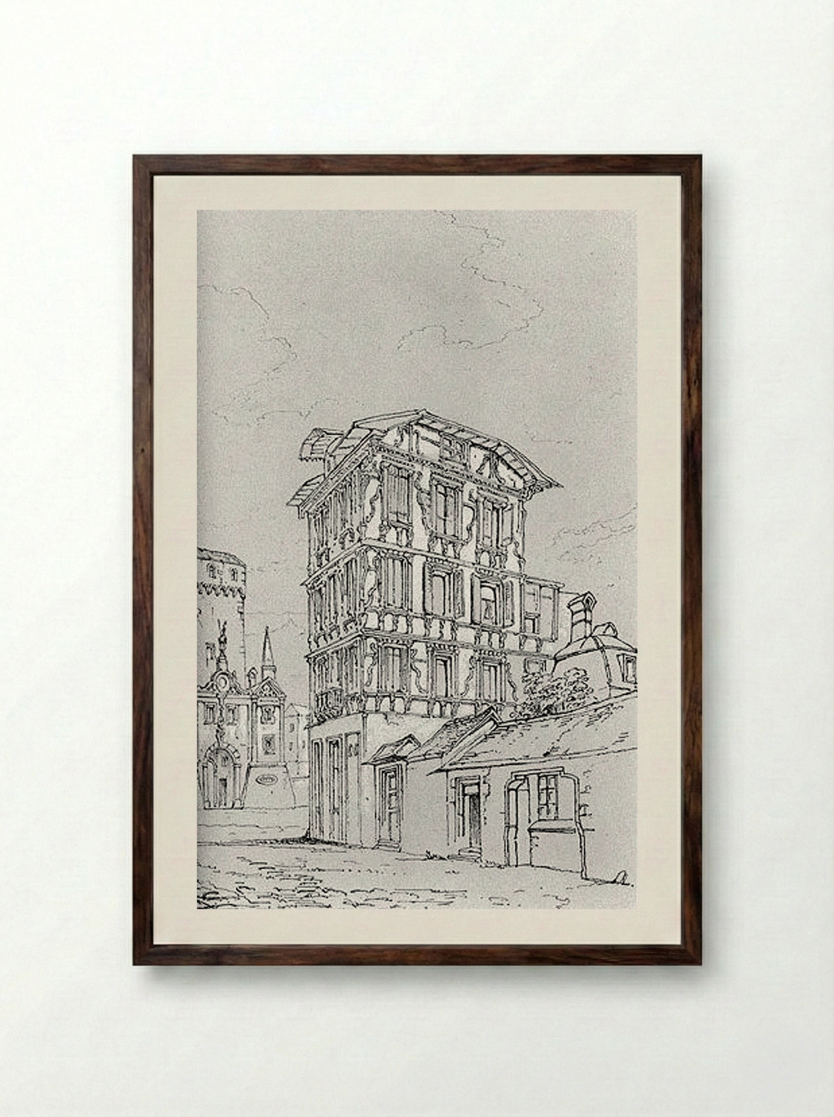 Ancient Maison Lucerne - John Ruskin - Framed Print Dark Wood