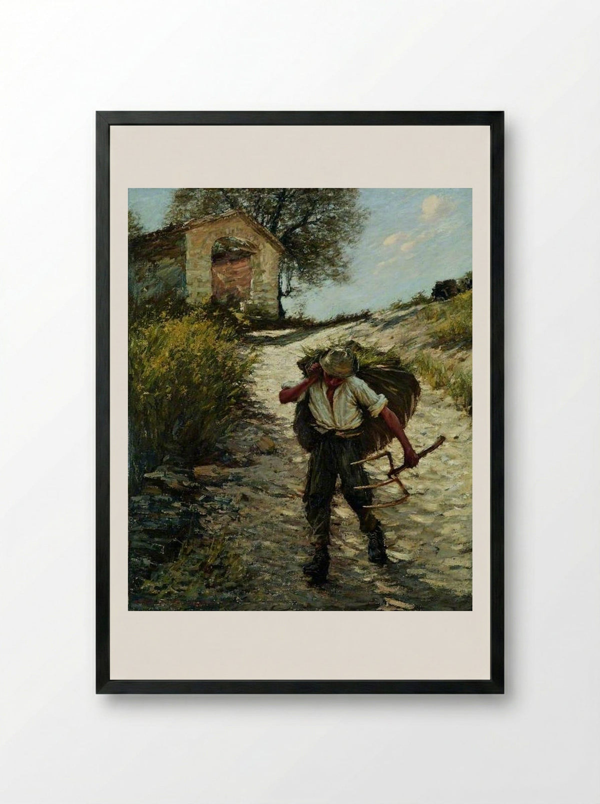 Ancient Provençal Road - Henry Herbert La Thangue - Framed Print Black