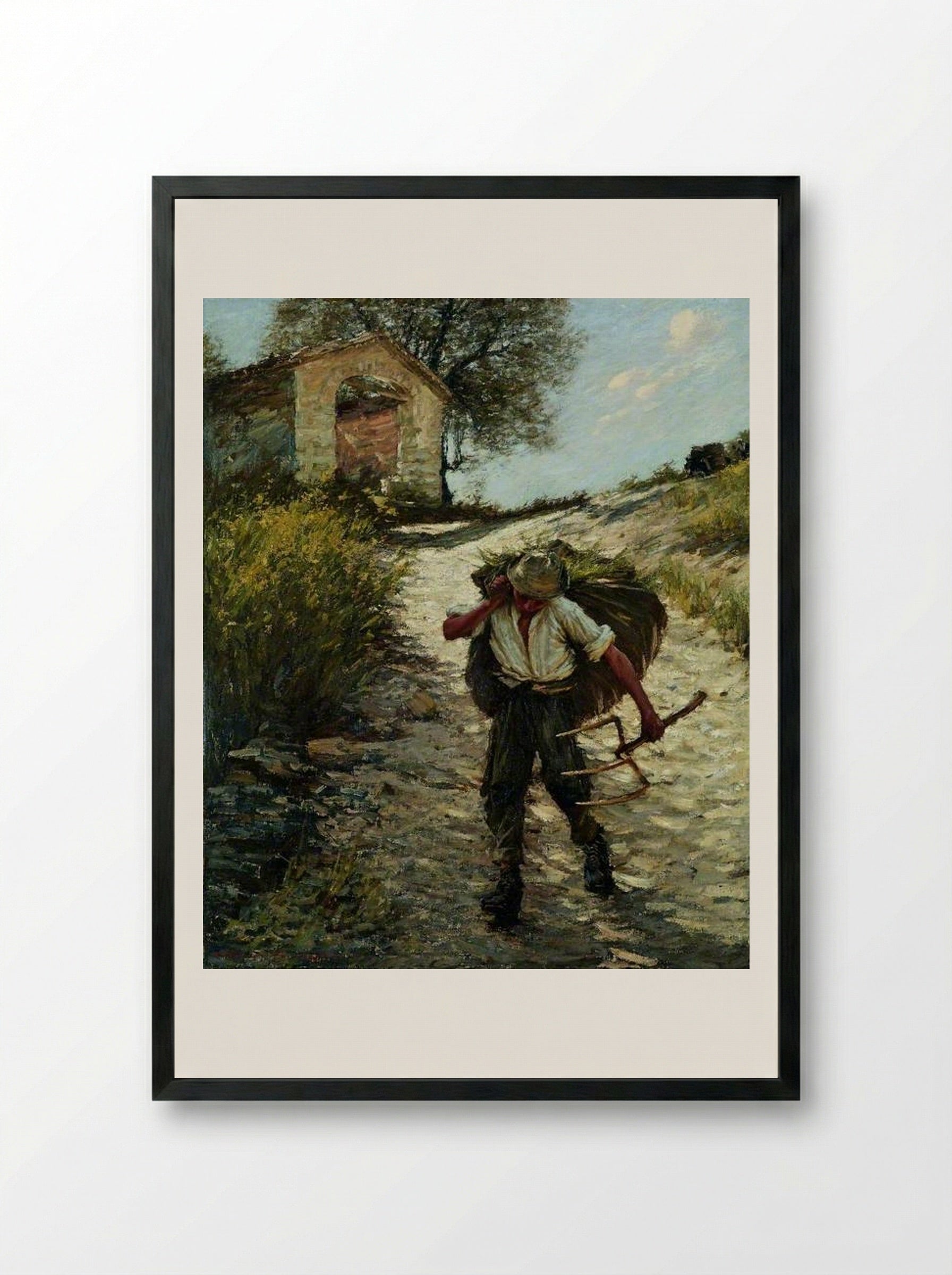 Ancient Provençal Road - Henry Herbert La Thangue - Framed Print Black