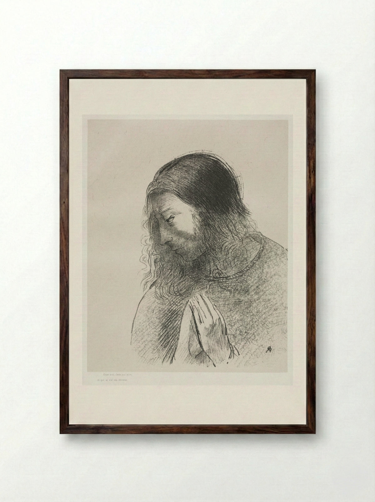And I John Saw These Things, and Heard Them - Odilon Redon - Framed Print Dark Wood